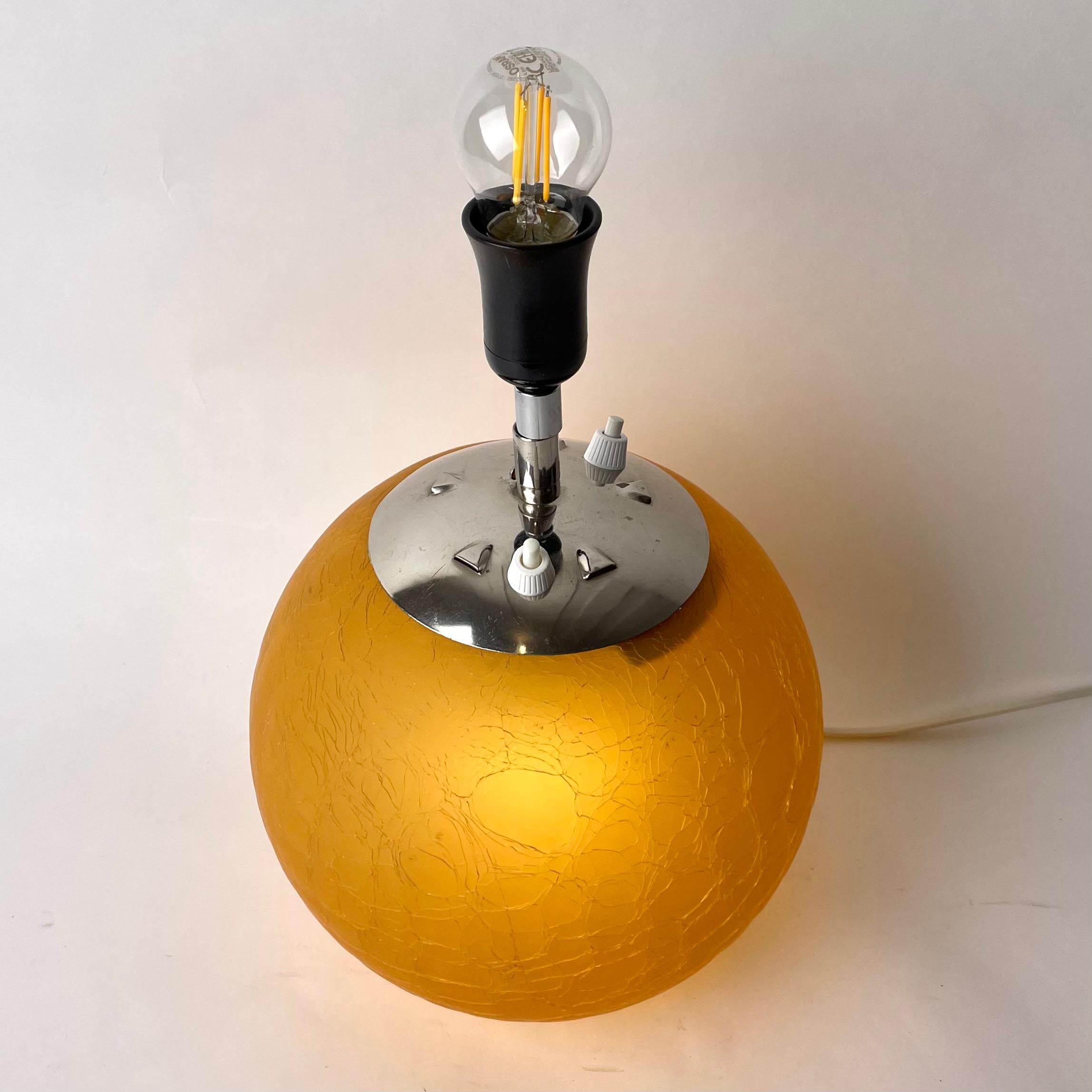 Mid-20th Century Glass Table Lamp with elegant double lighting. Art Deco, 1930s For Sale