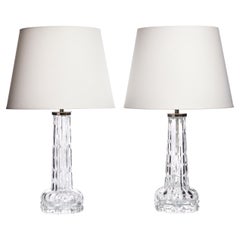 Glass Table Lamps by Carl Fagerlund for Orrefors, 1960s, Set of 2