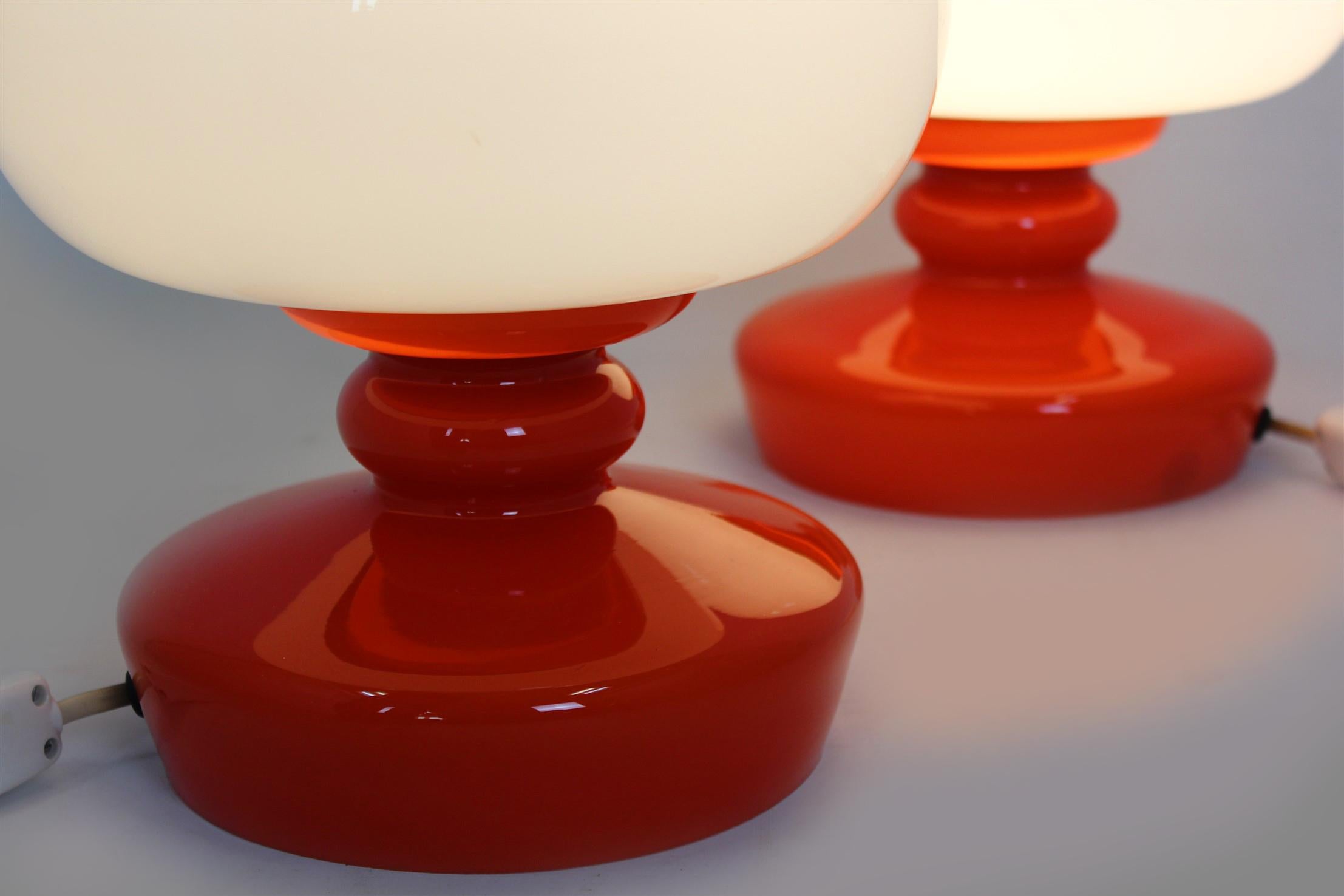 Glass Table Lamps  by Stepan Tabery for Osvetlovaci Sklo, 1970s, Set o For Sale 6