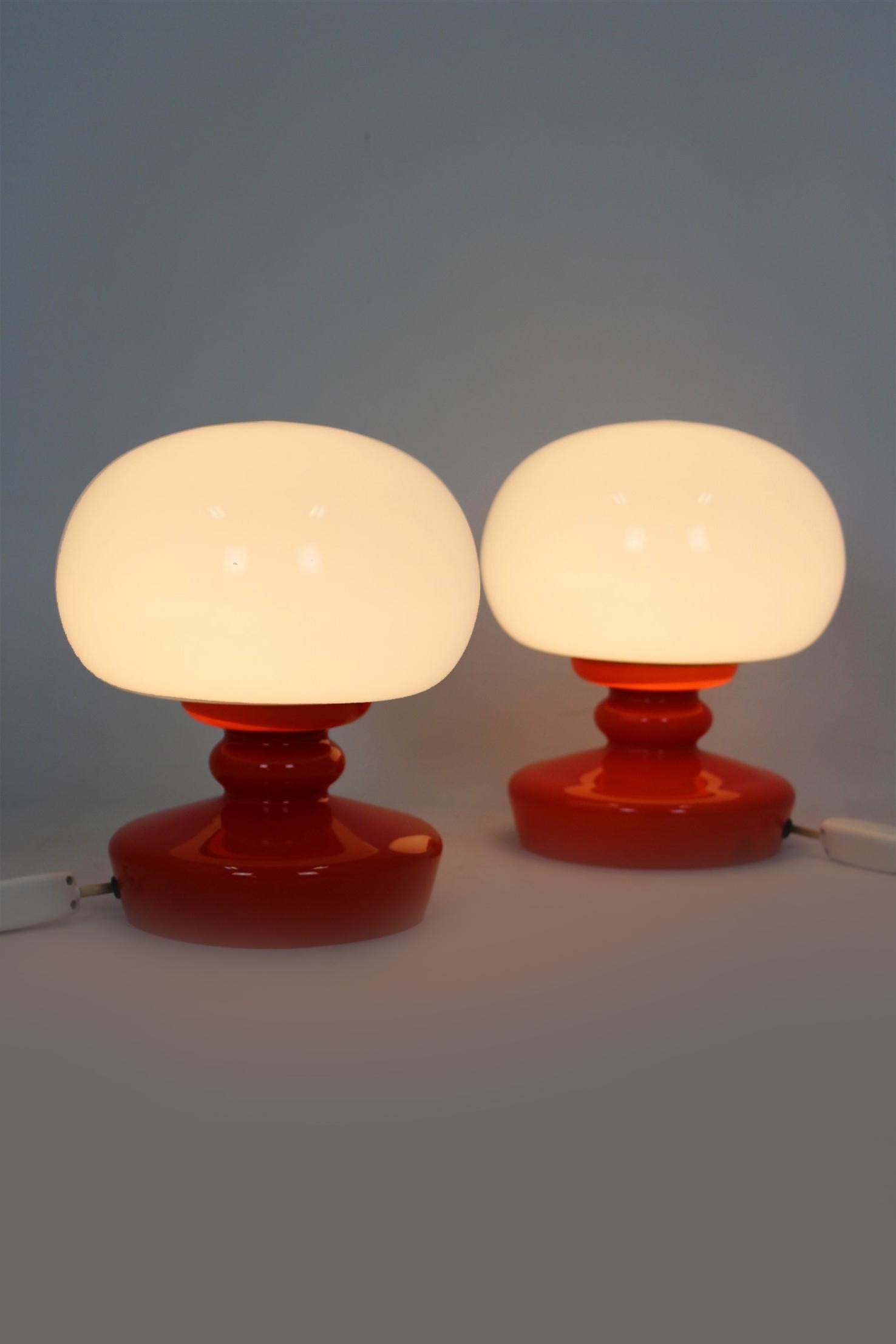 Glass Table Lamps  by Stepan Tabery for Osvetlovaci Sklo, 1970s, Set o For Sale 7
