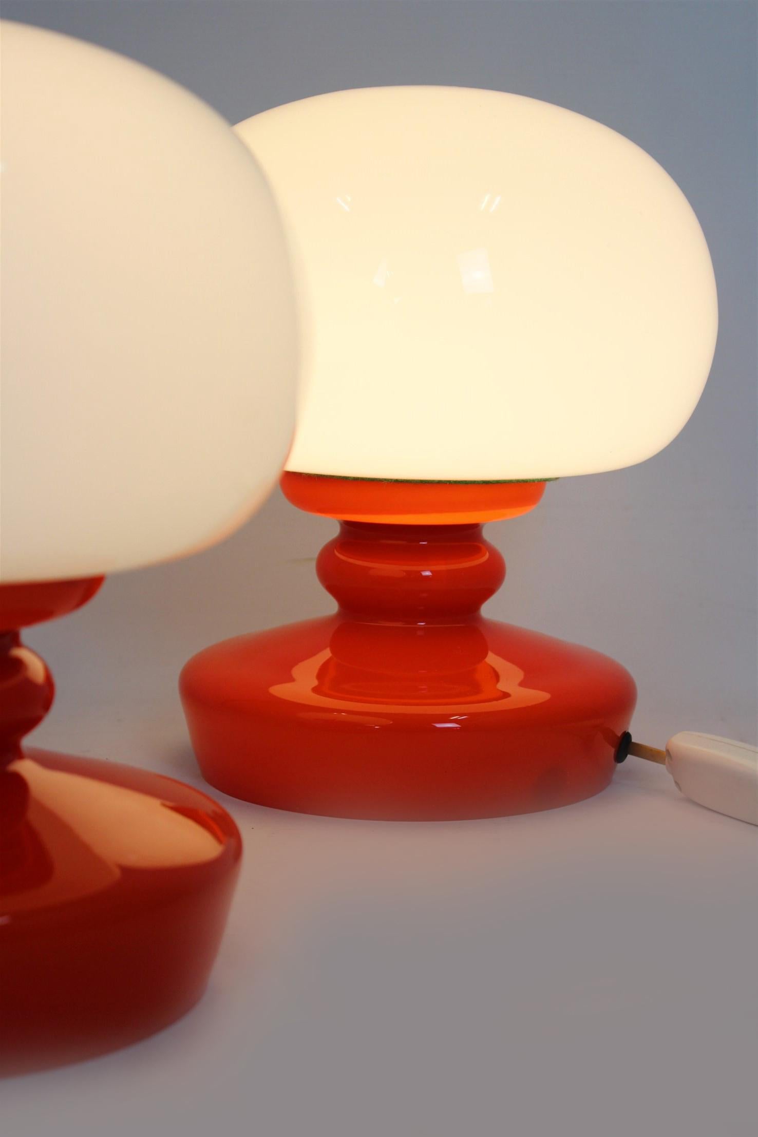 Glass Table Lamps  by Stepan Tabery for Osvetlovaci Sklo, 1970s, Set o For Sale 8