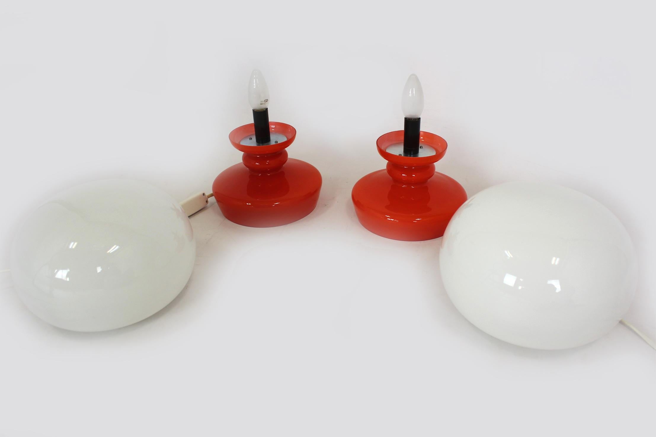 Glass Table Lamps  by Stepan Tabery for Osvetlovaci Sklo, 1970s, Set o For Sale 5