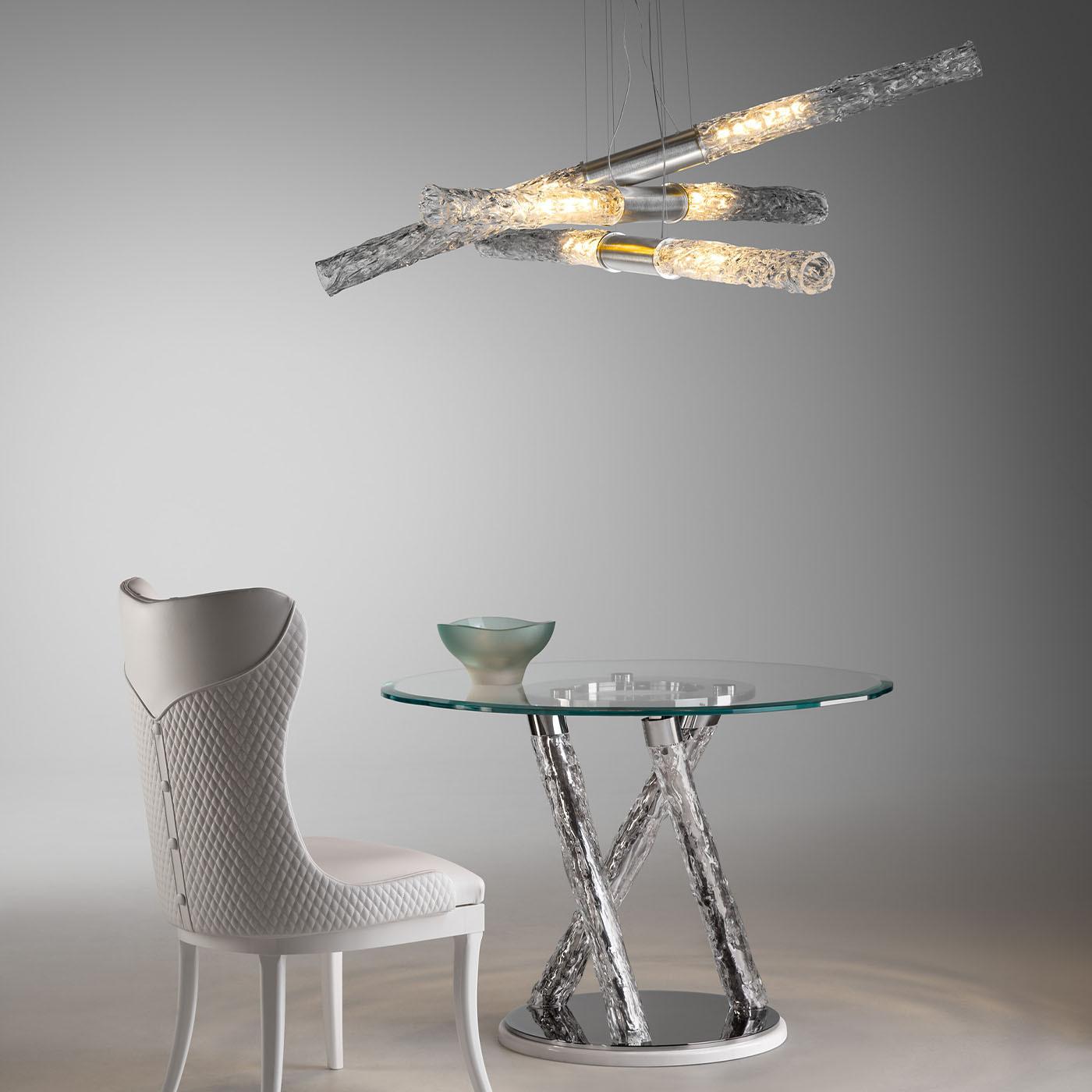 XXIe siècle et contemporain Table en verre circulaire et pieds torsadés Ros Italia Interiors en vente