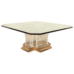 Glass Table with Lucite Base