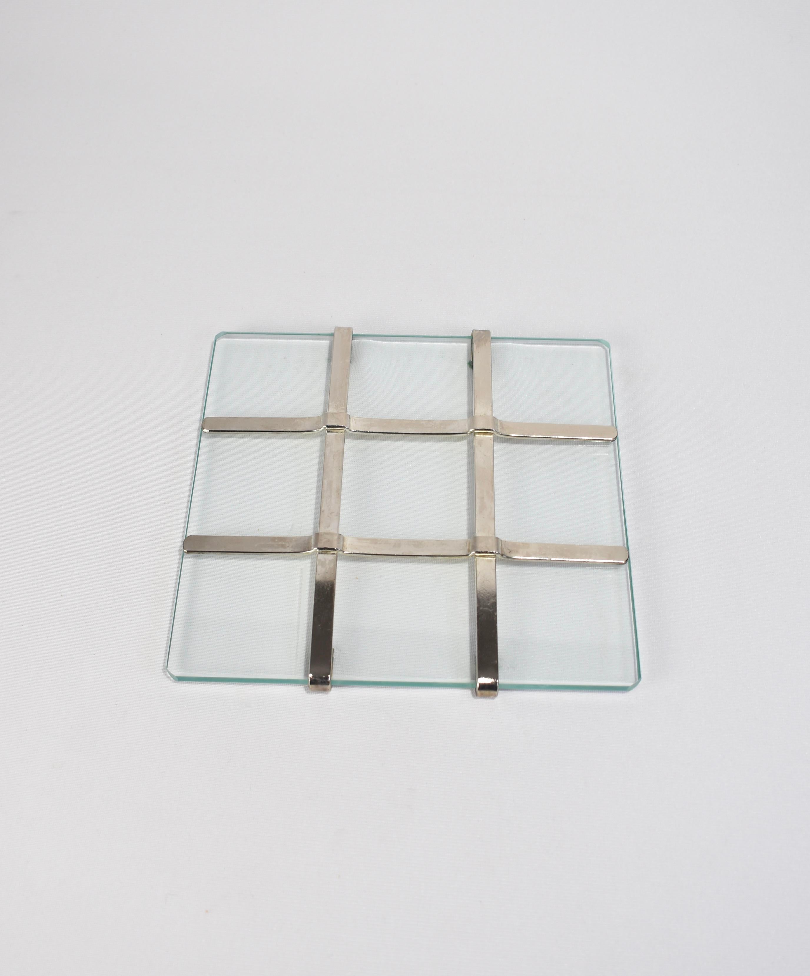 20th Century Glass Tic-Tac-Toe Set