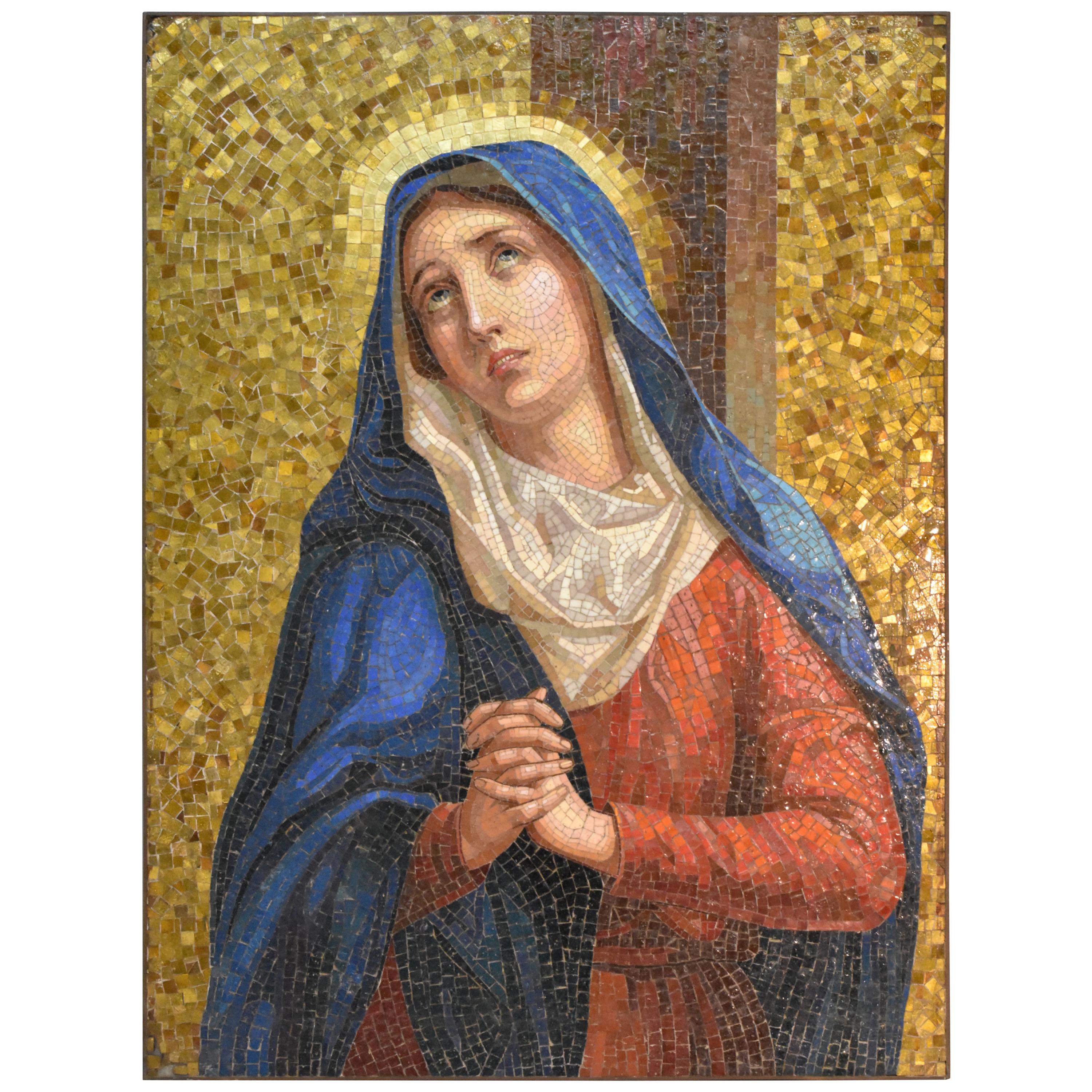 Glass Tile Mosaic Plaque "Our Lady of Sorrows"