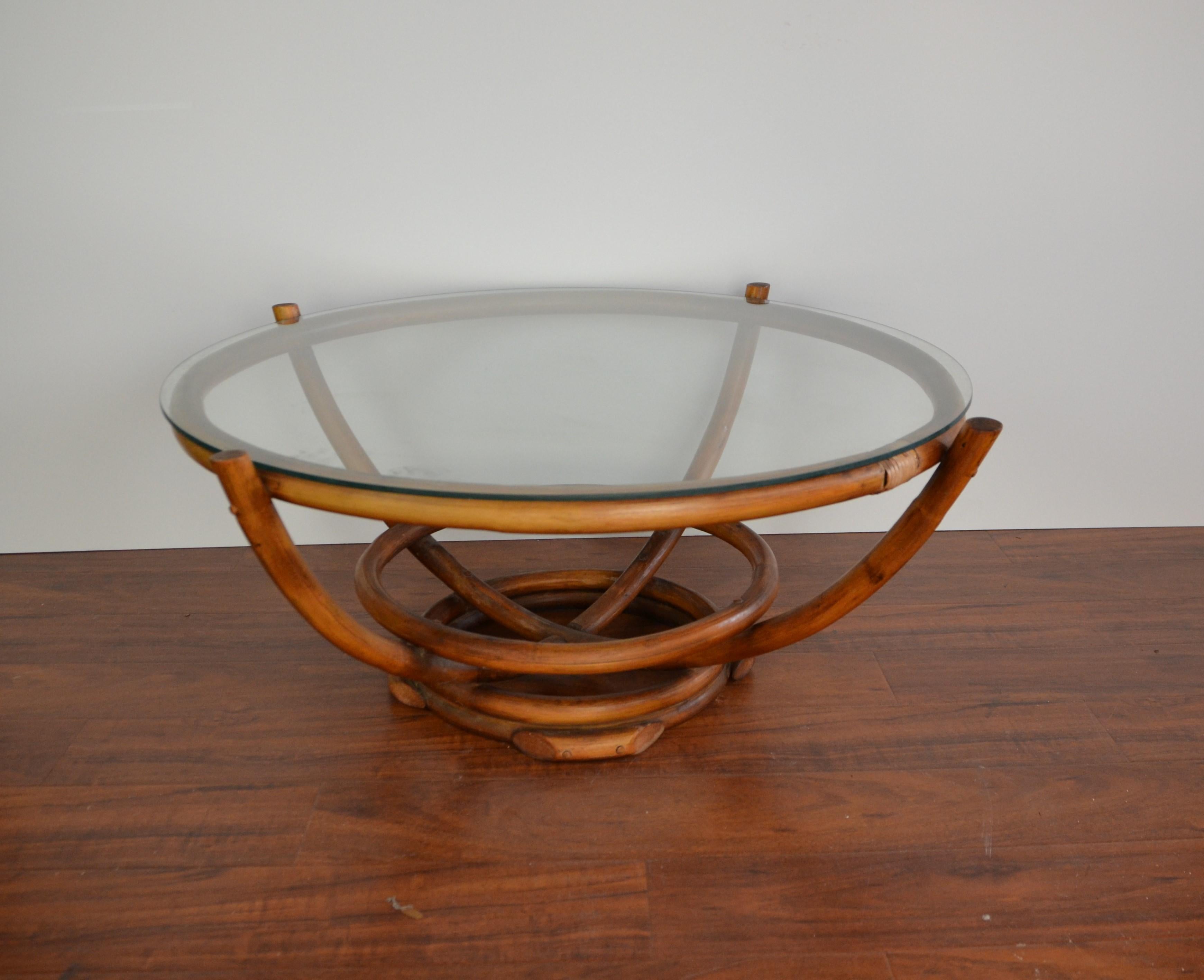 glass bamboo table