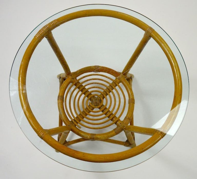 Glass Top Bamboo Table For Sale at 1stdibs