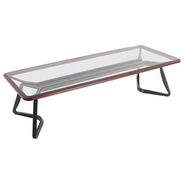Glass Top, Black Metal, Retangular Dining Table, Dining Table Kairos For Sale at 1stDibs