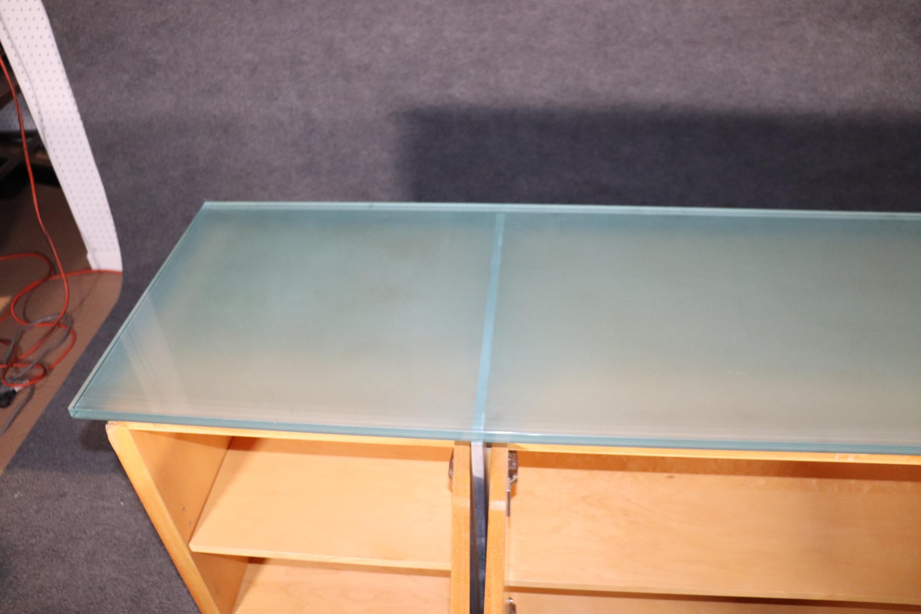 Mid-Century Modern Glass Top Cabinet from Vladimir Kagan's Workshop For Sale