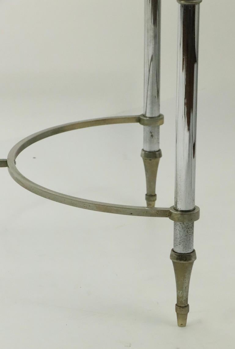 Glass Top Chrome and Brass Coffee Table after Maison Jansen 2