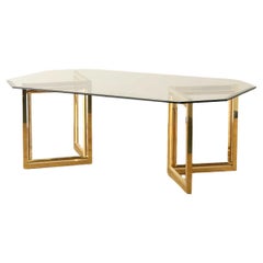 Couchtisch mit Glasplatte 1970er Jahre