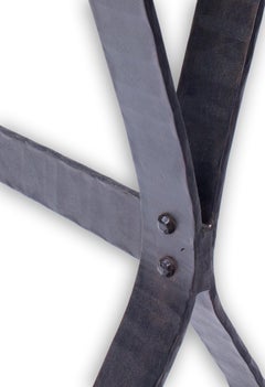 Glass Top Console Table with Hand Forged Steel Base, Customizable