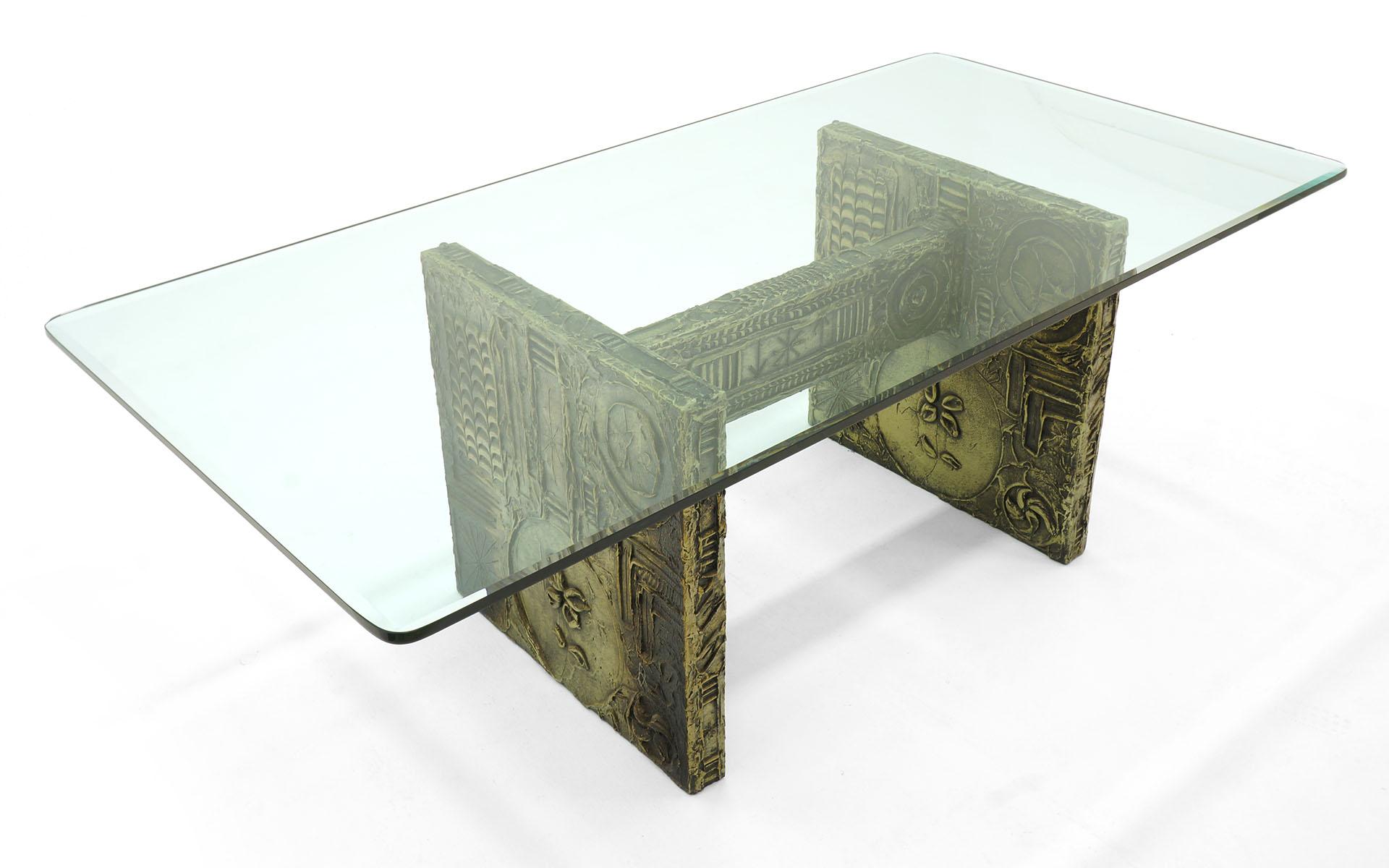 Glass Top Dining Table by Adrian Pearsall,  Abstract, Resin, Faux Bronze Detail 2