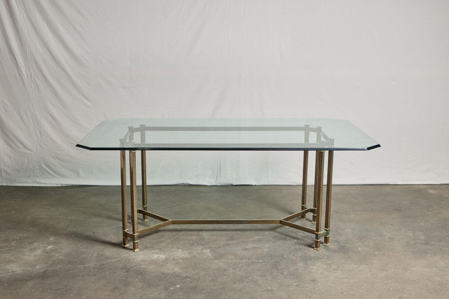 Glass Top Dining Table In Good Condition In Pasadena, CA