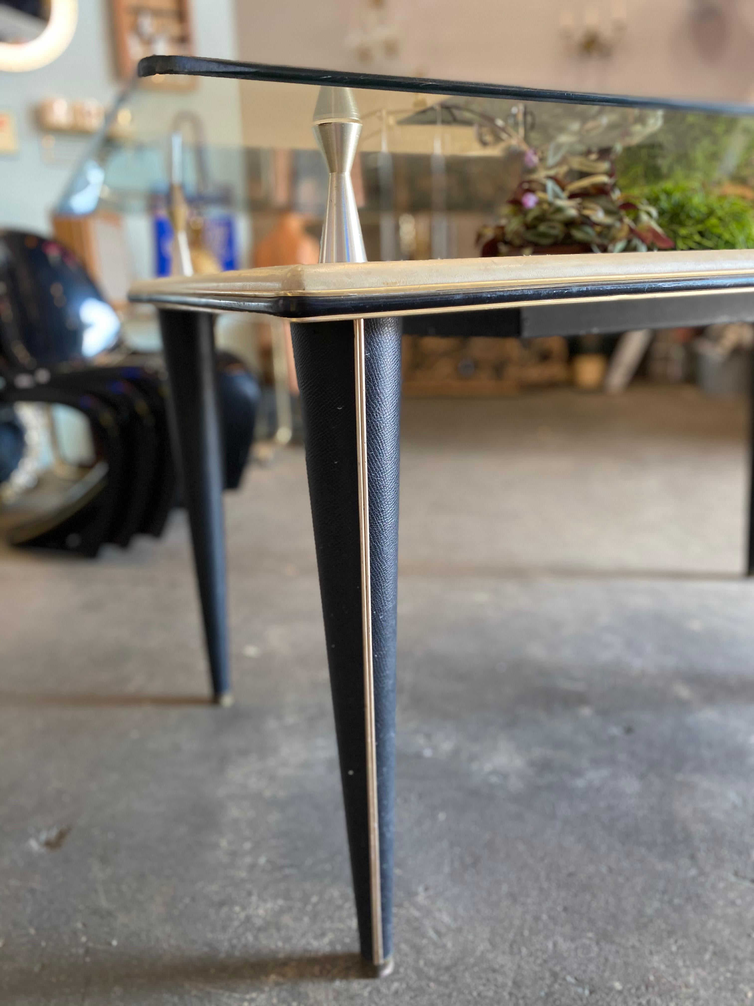 Glass Top Dining Table, Italy, 1950s For Sale 6