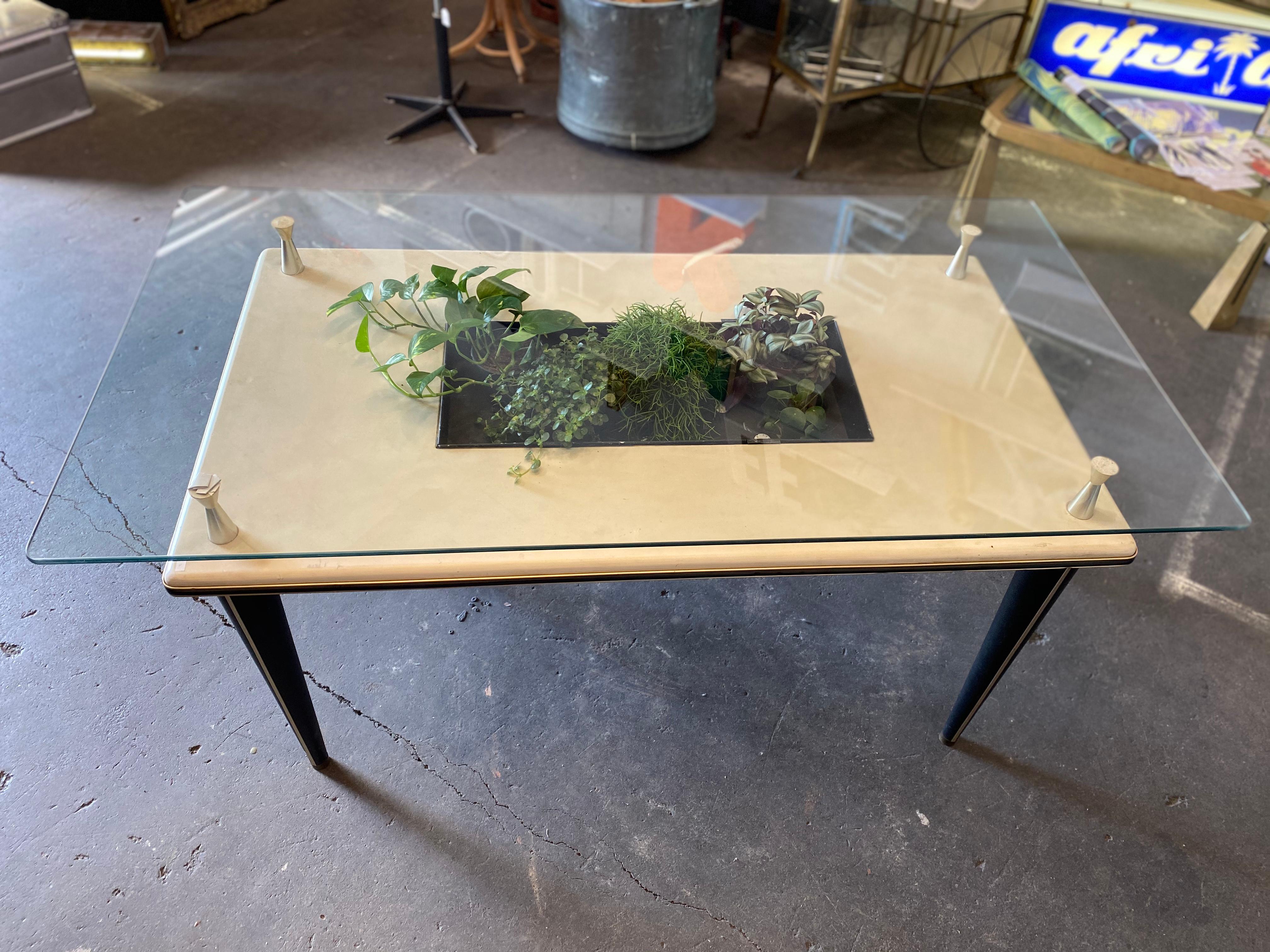 Plastic Glass Top Dining Table, Italy, 1950s For Sale