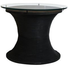 Glass Top Drum Table