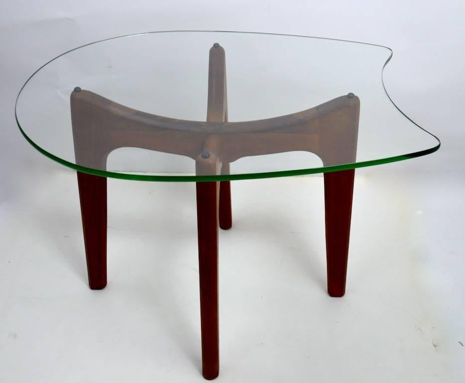 Mid-Century Modern Glass Top End Table by Pearsall