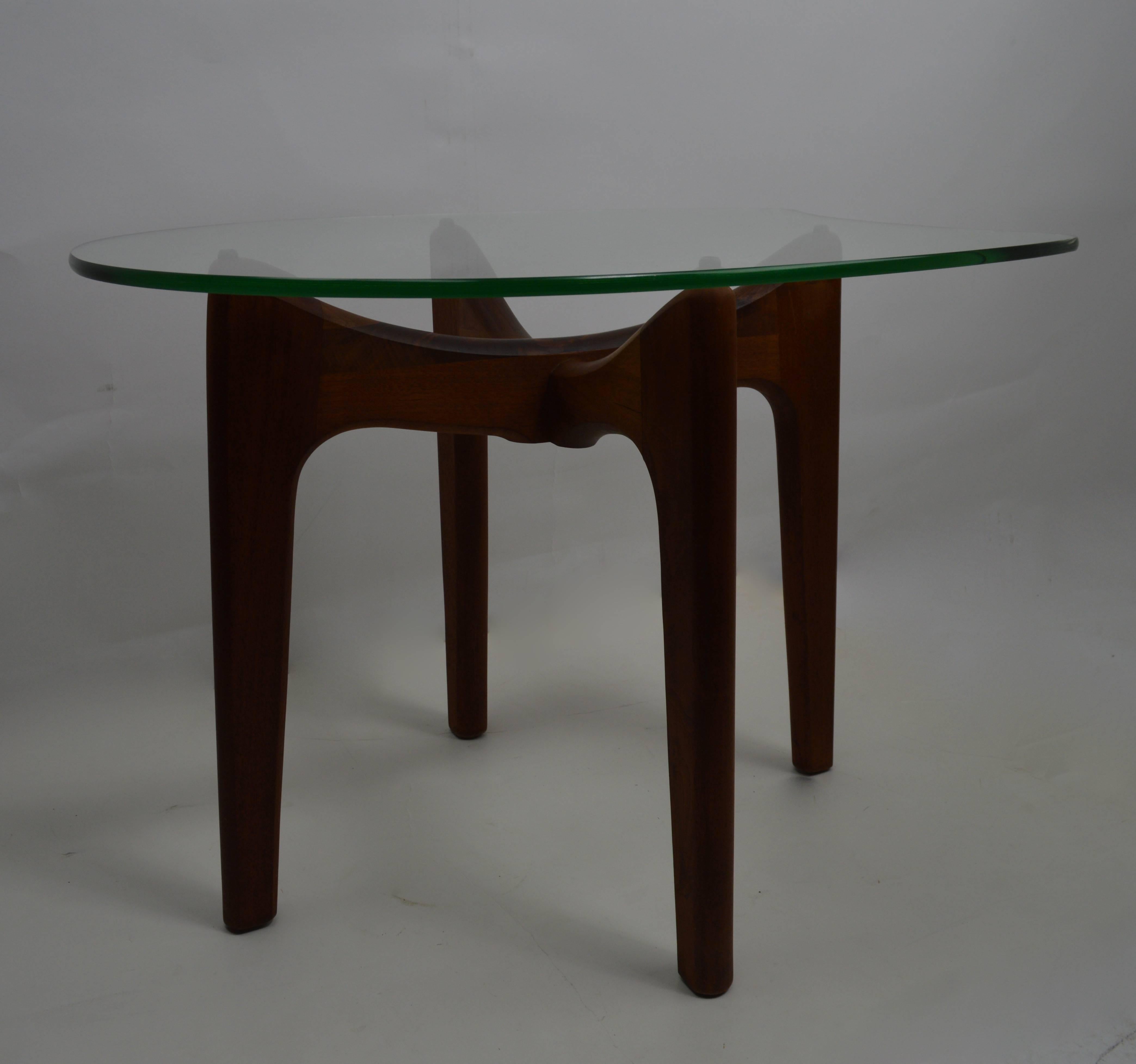 Glass Top End Table by Pearsall In Excellent Condition In New York, NY