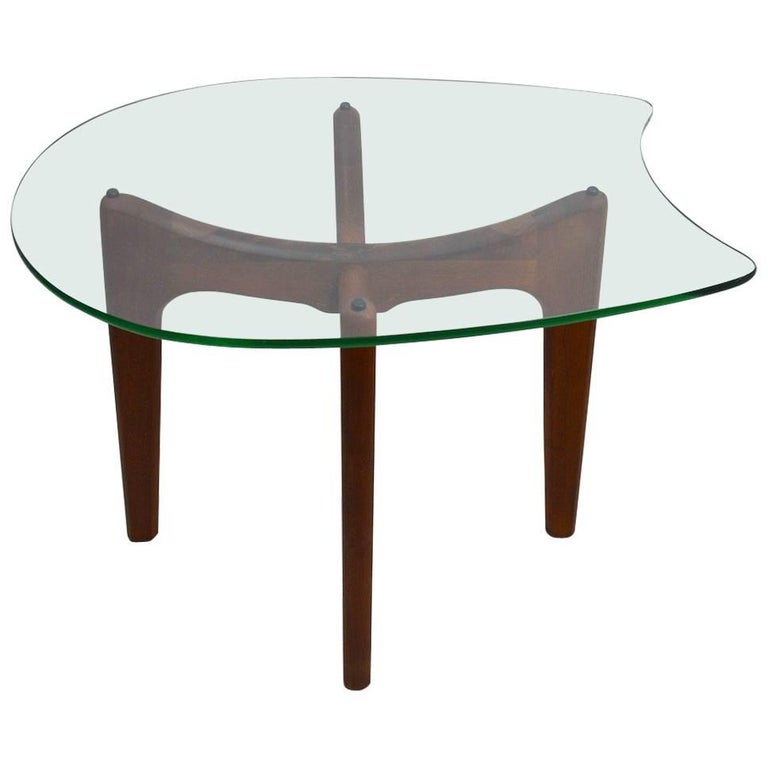Glass Top End Table by Pearsall at 1stDibs