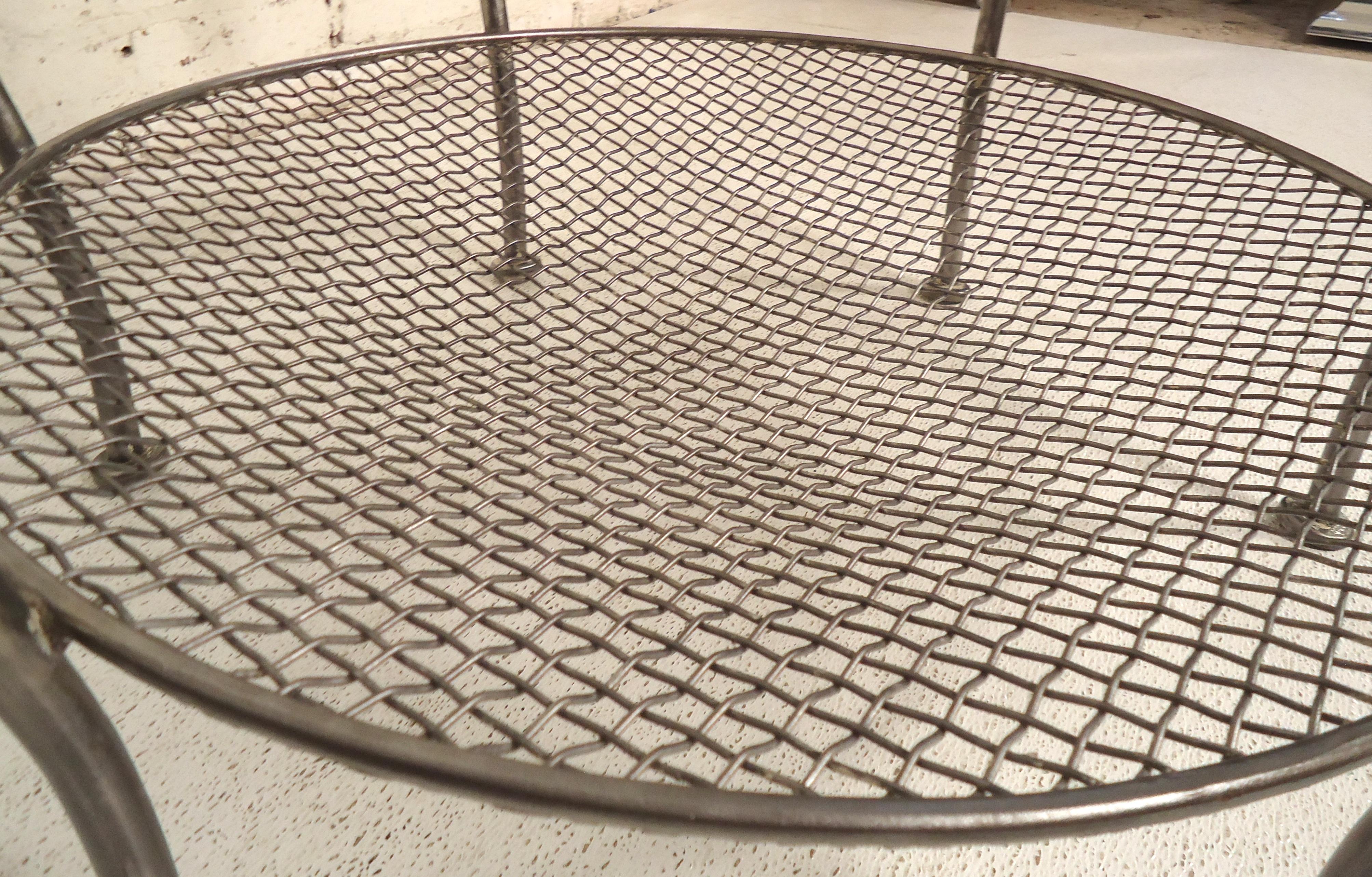 Mid-20th Century Glass Top Metal Coffee Table For Sale