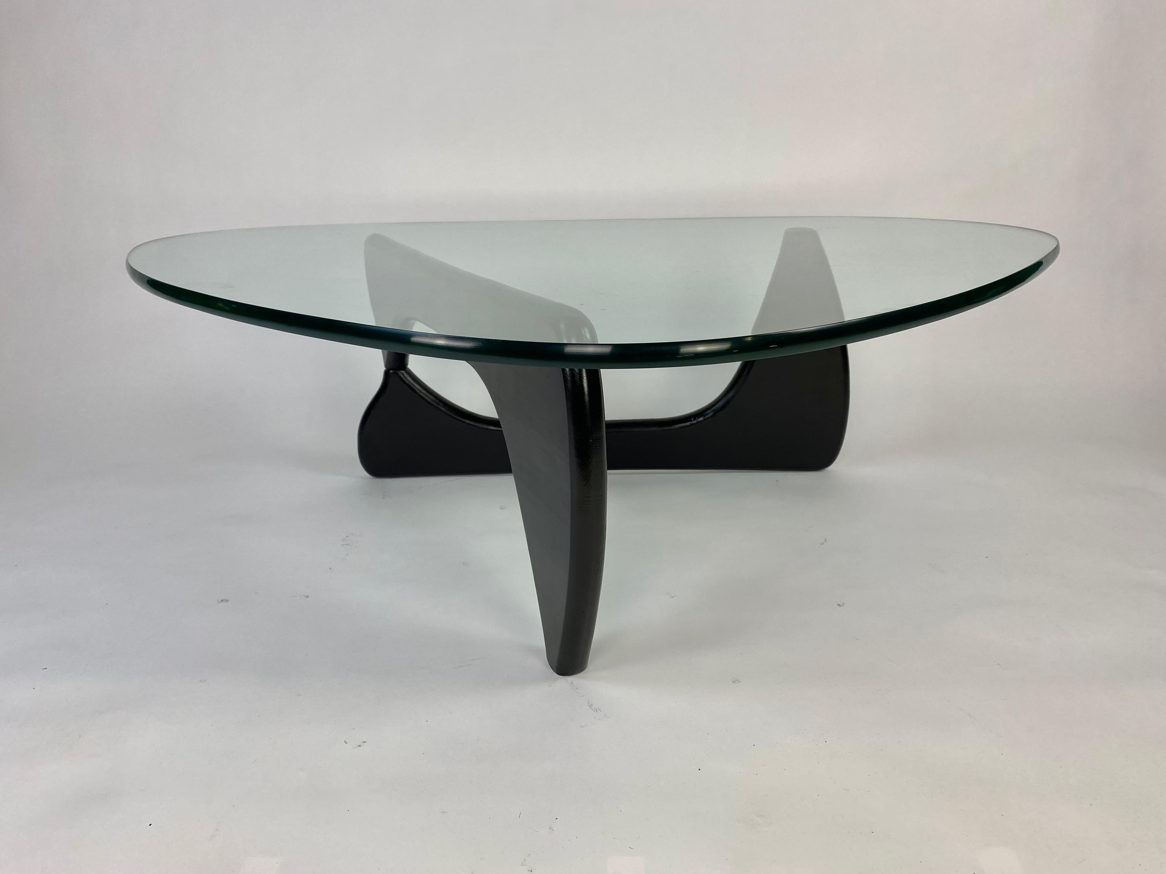 Beveled Glass Top Noguchi Style Coffee Table