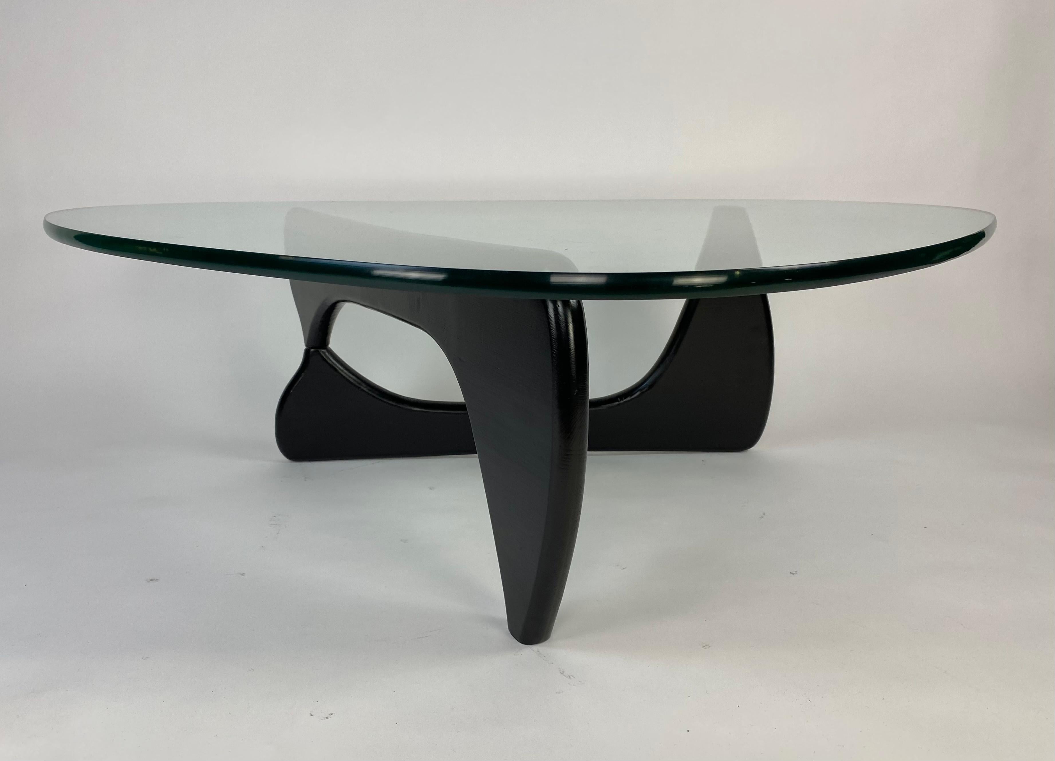 Glass Top Noguchi Style Coffee Table In Good Condition In Brooklyn, NY