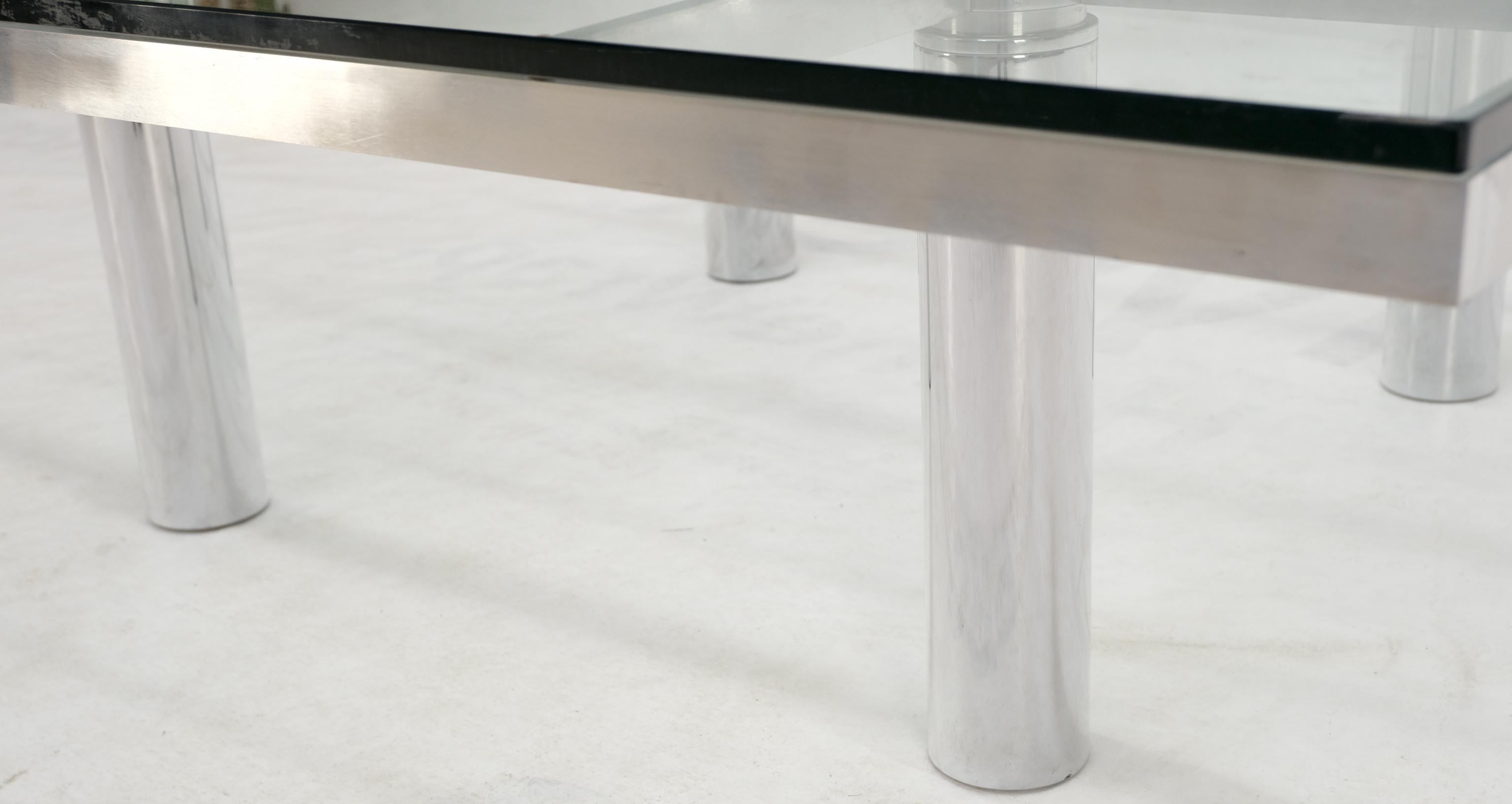 Glass Top Solid Chrome Base Andre Coffee Table Tobia Scarpa for Knoll 4