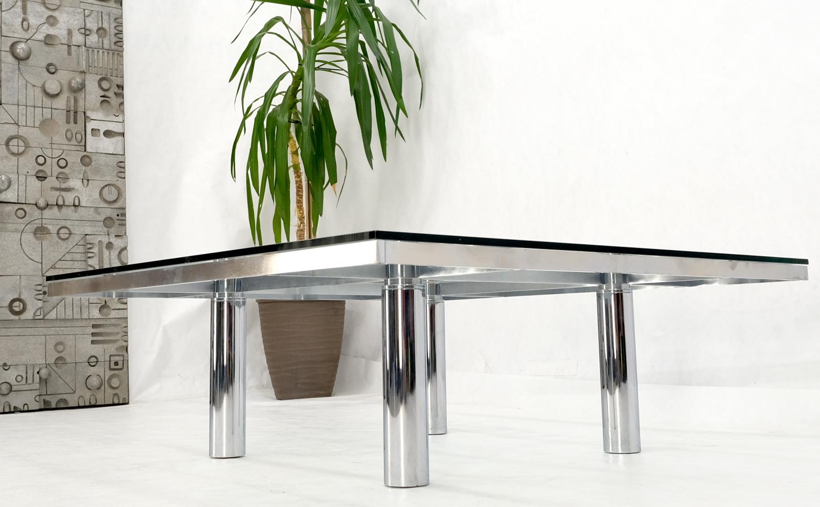 Glass Top Solid Chrome Base Andre Coffee Table Tobia Scarpa for Knoll In Good Condition In Rockaway, NJ