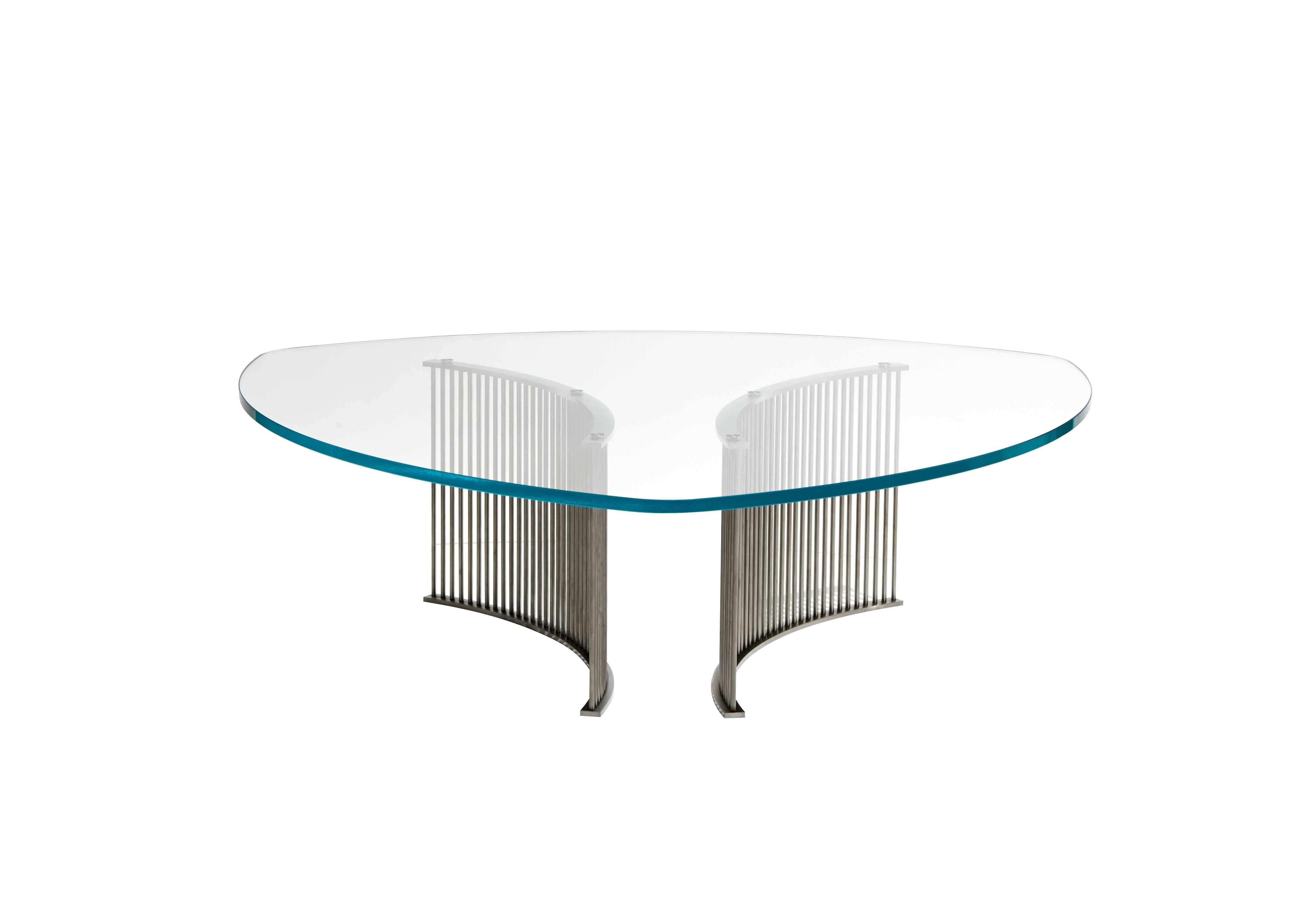 Glass Top Stainless Steel Coffee Table Sydney Ii Designed By Glass Top Stainless Steel Coffee Table Sydney Ii Designed By Philippe Hurel For At 1stdibs