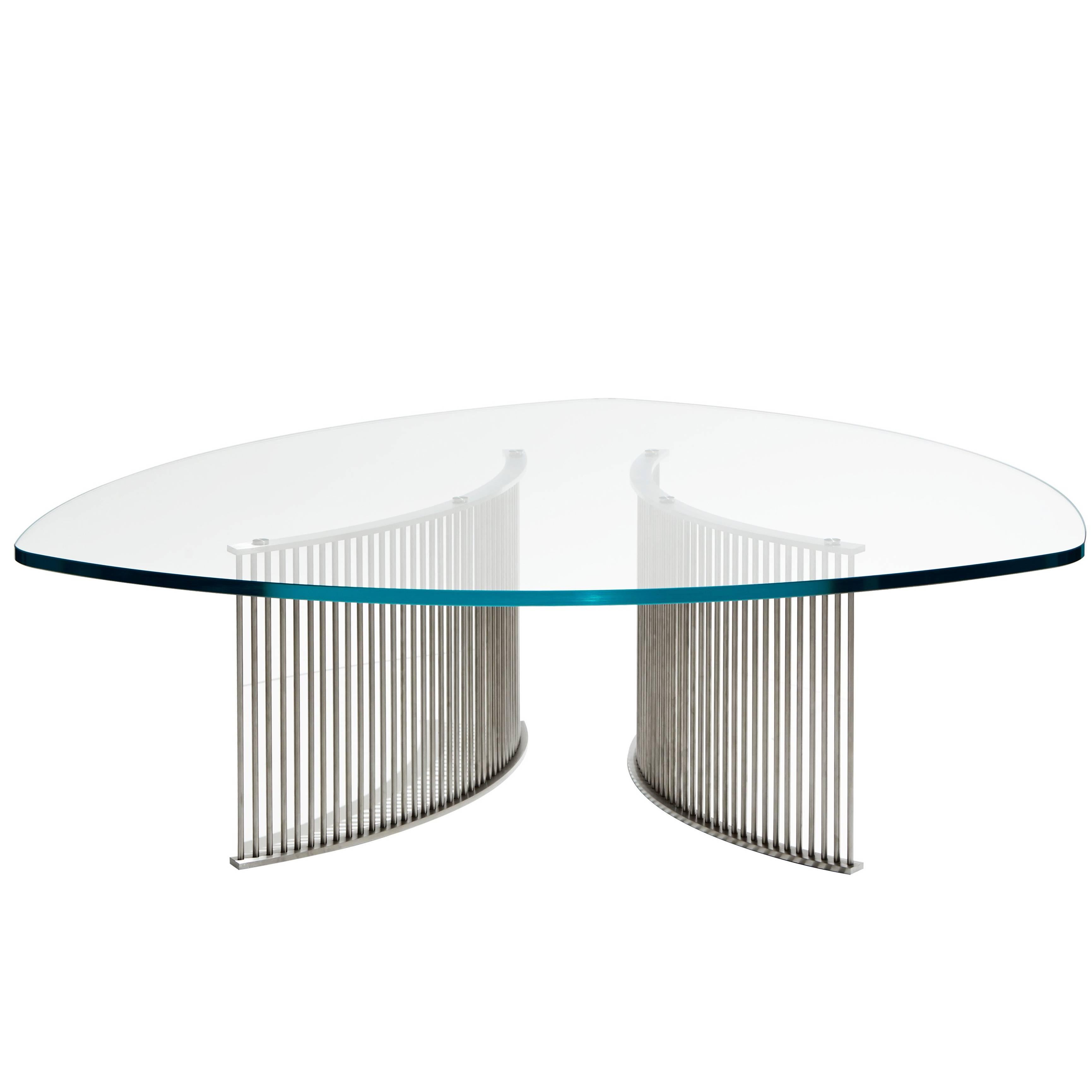 Glass Top Stainless Steel Coffee Table Sydney Ii Designed By Glass Top Stainless Steel Coffee Table Sydney Ii Designed By Philippe Hurel For At 1stdibs