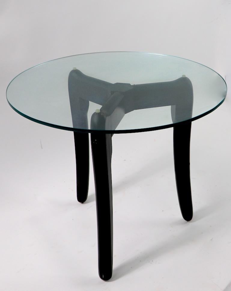 20th Century Glass Top Table Attributed to Pearsall For Sale