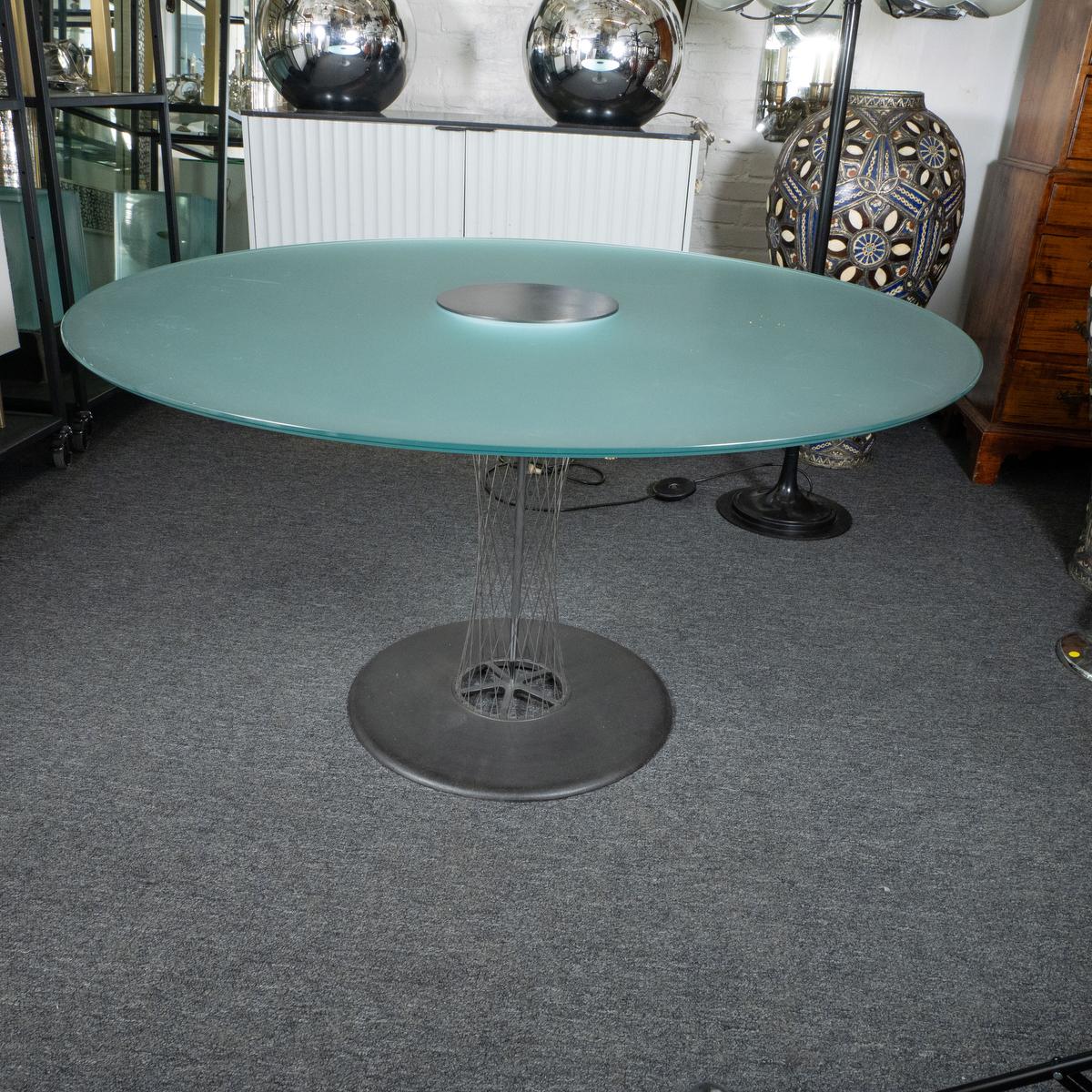 Mid-Century Modern Glass top table by Antonio Citterio For Sale