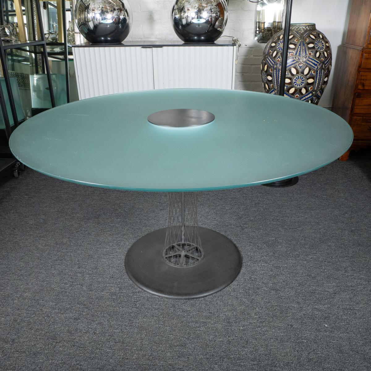 Italian Glass top table by Antonio Citterio For Sale