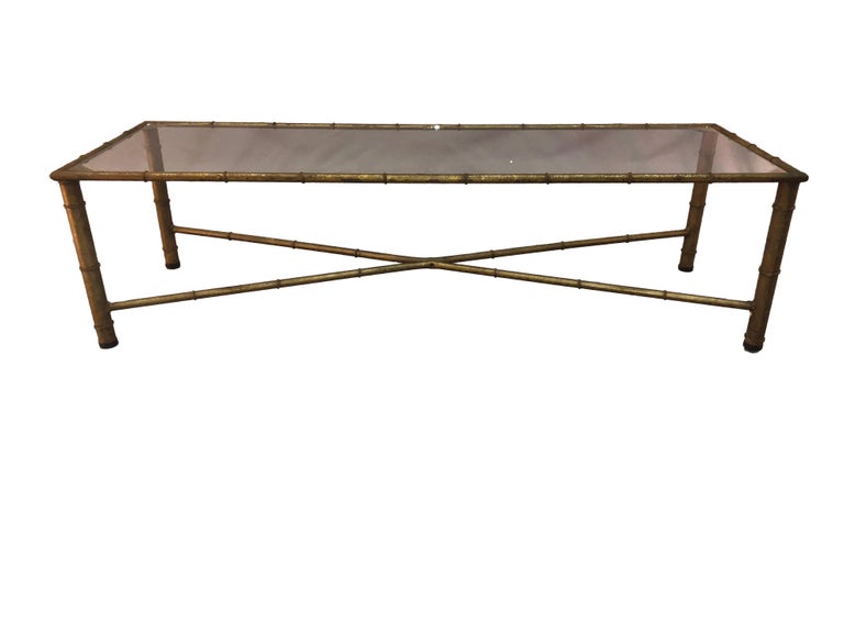 Glass Top XStretcher Coffee Table For Sale at 1stDibs