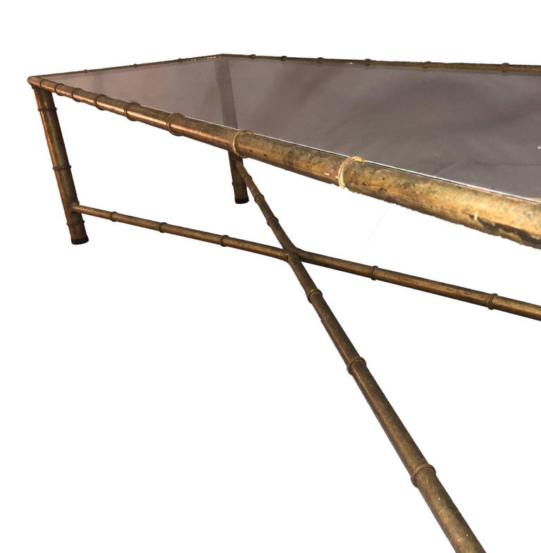 Glass Top XStretcher Coffee Table For Sale at 1stDibs
