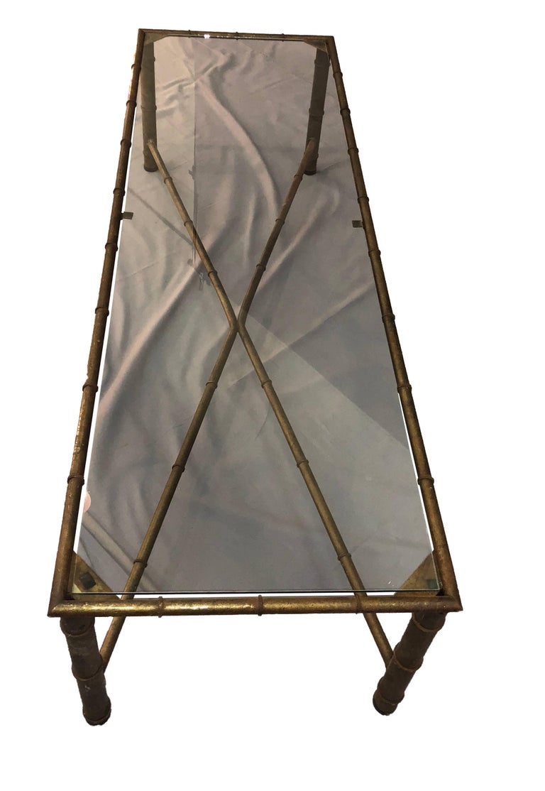 Glass Top XStretcher Coffee Table For Sale at 1stDibs