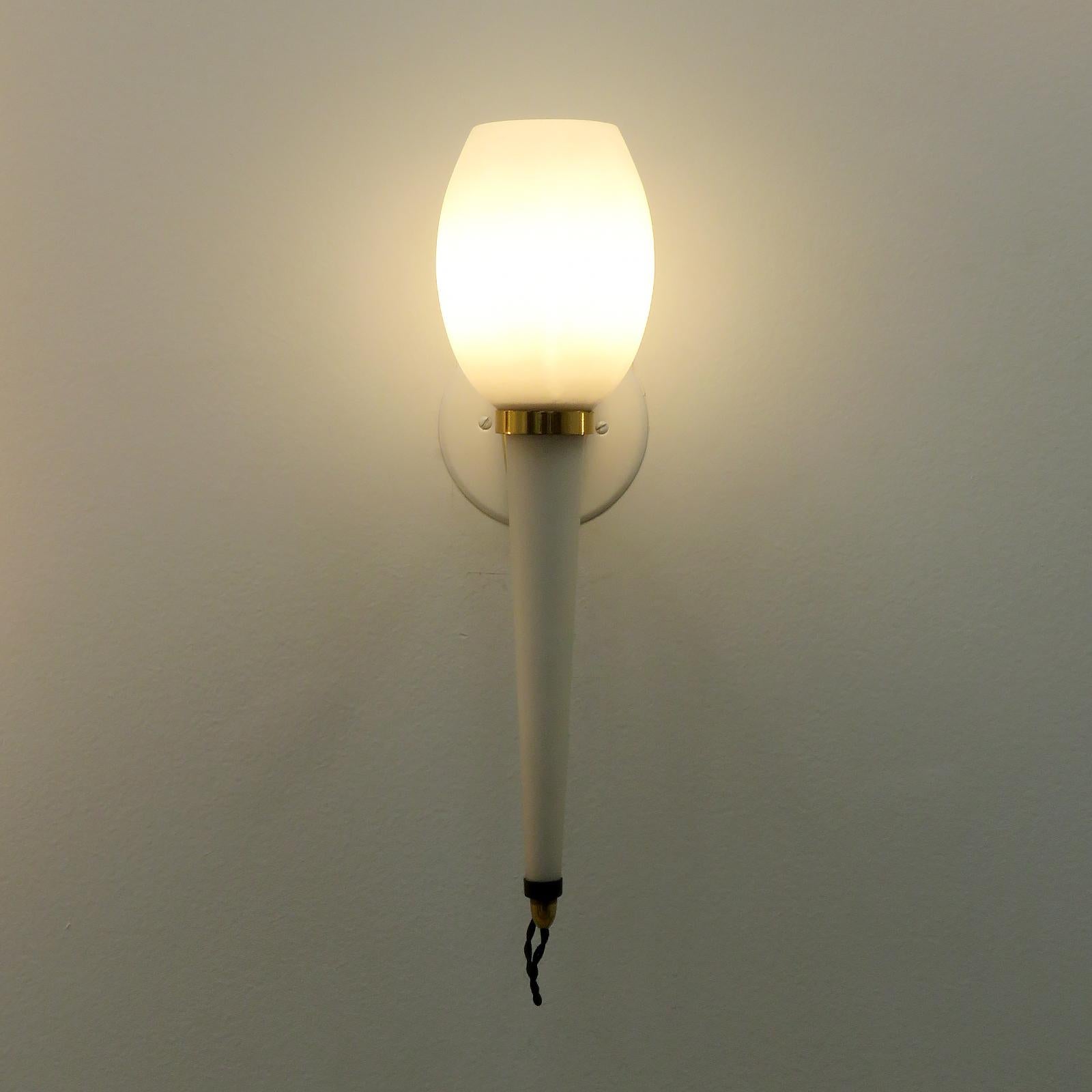 Glass Torch Wall Light by Stilnovo, 1950 For Sale 3