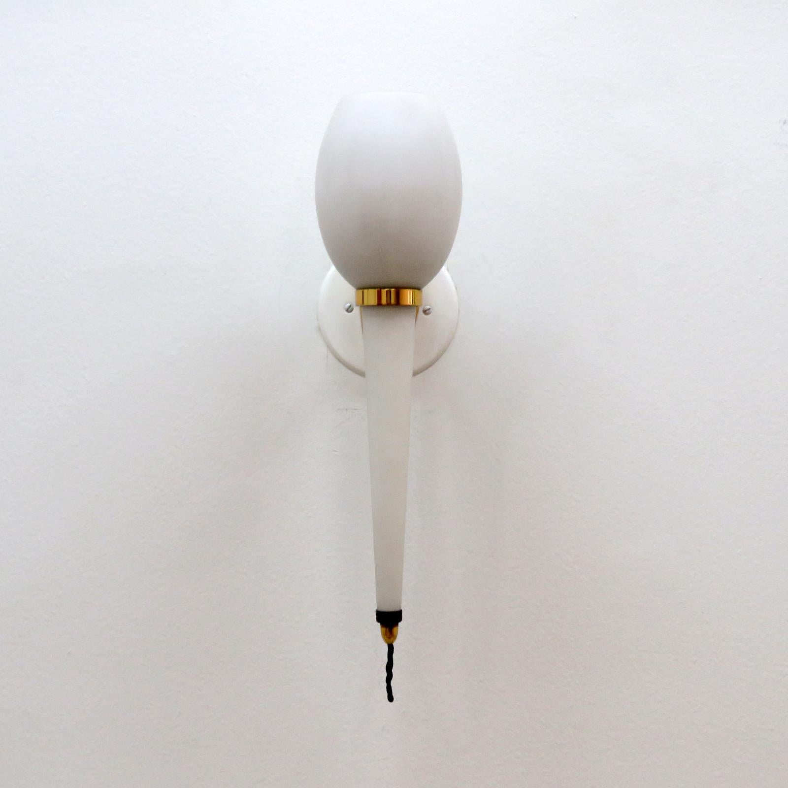 Mid-Century Modern Glass Torch Wall Light by Stilnovo, 1950 For Sale