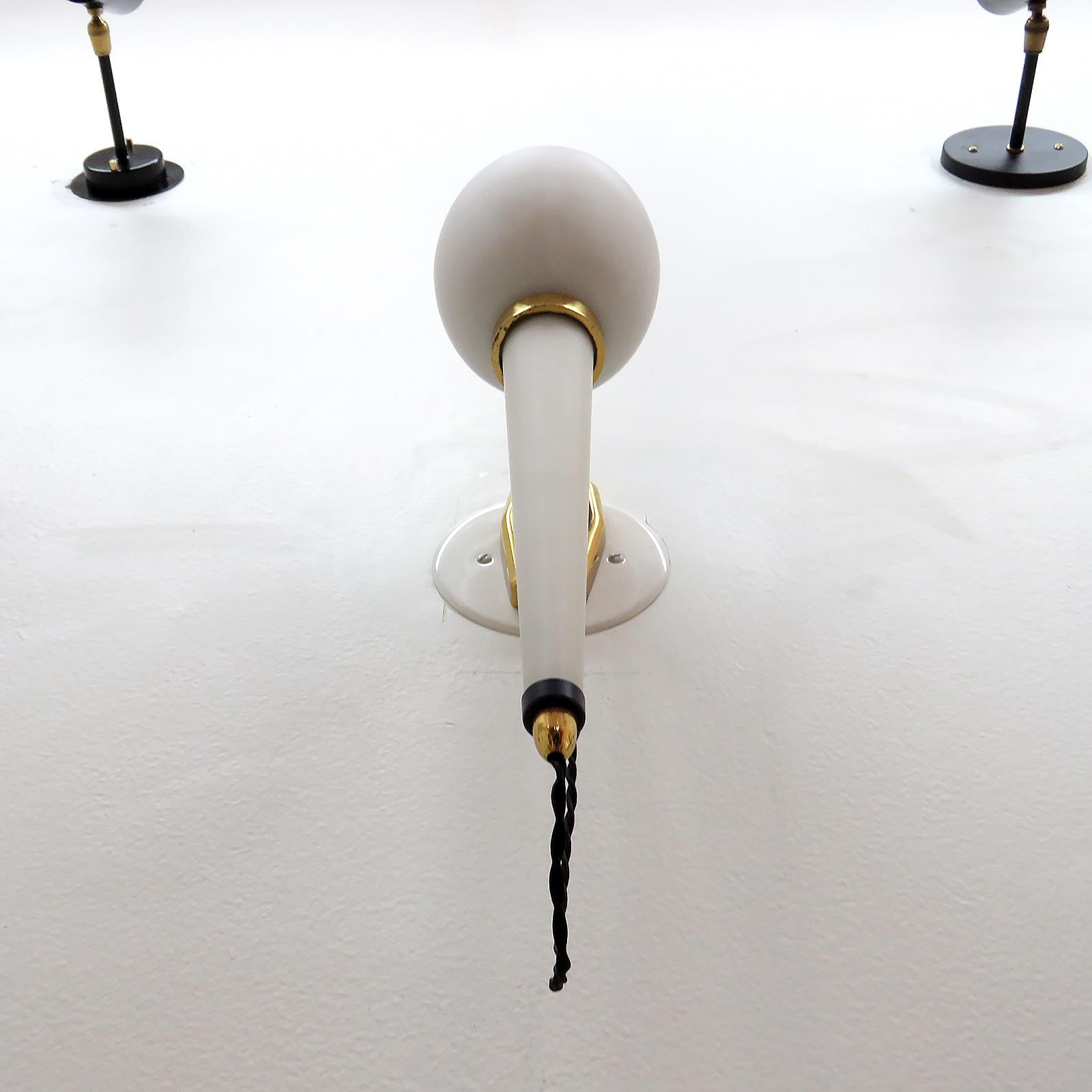 Mid-20th Century Glass Torch Wall Light by Stilnovo, 1950 For Sale