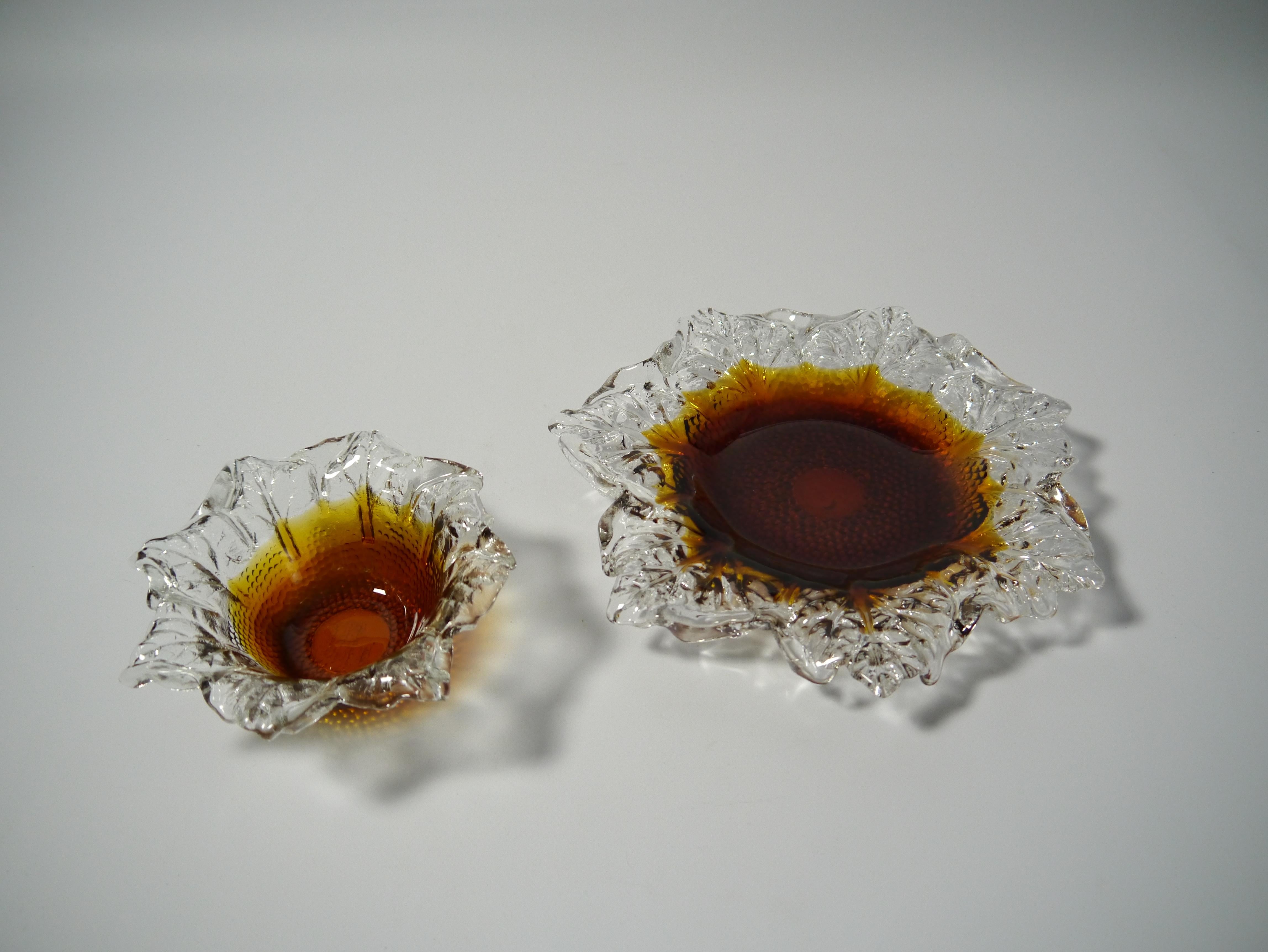 Finlandais Plateau et bol en verre de Pertti Santalahti pour Humppila, Finlande, 1970 en vente