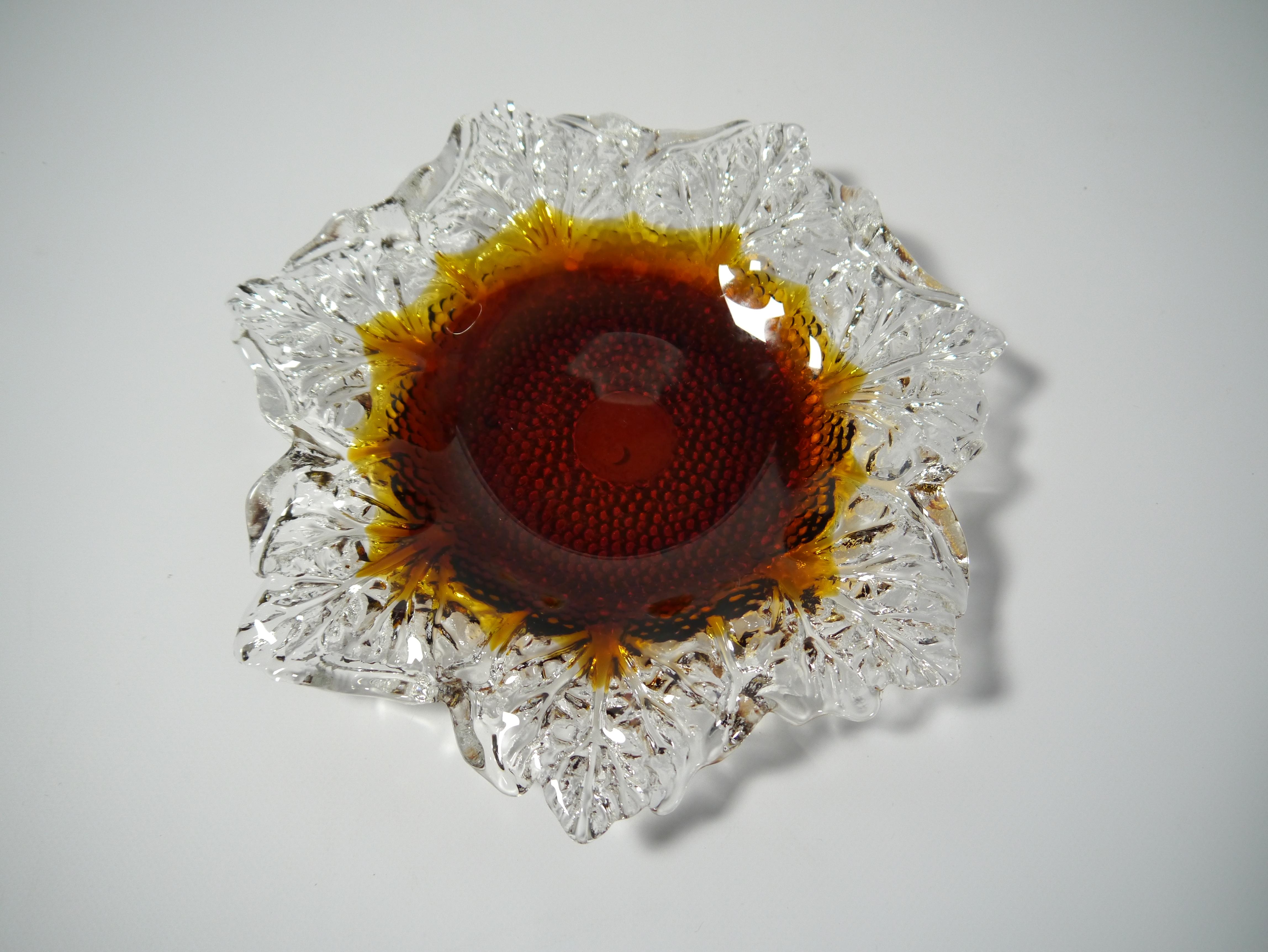 Plateau et bol en verre de Pertti Santalahti pour Humppila, Finlande, 1970 Bon état - En vente à Barcelona, ES