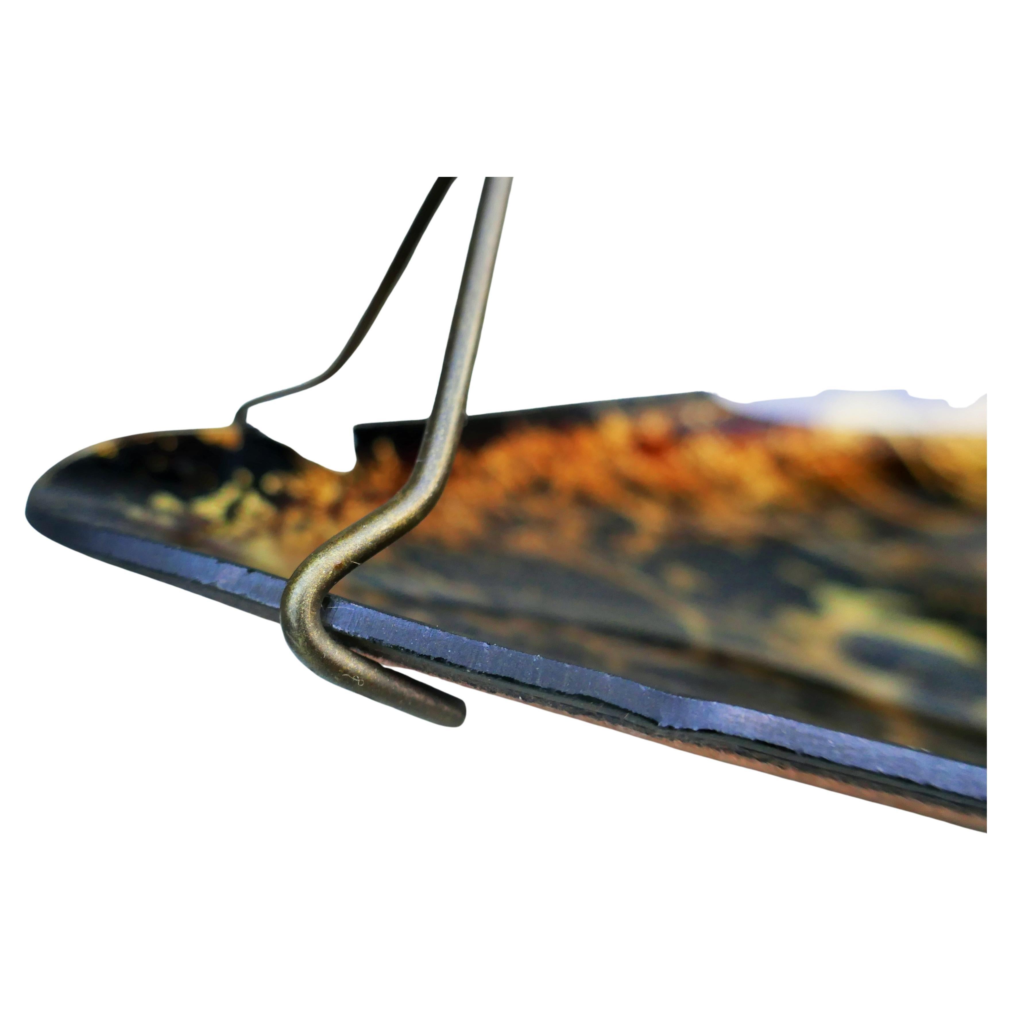 Italian Glass tray with possible gold leaf and an abstract design. For Sale