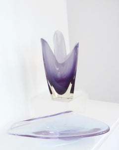 Glass Tricorn Cased Cased Glass Vase Flygfors Mid-1950s, Kedelv