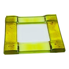 Trivet en verre de Poliarte, couleur verte, fabriqué en Italie dans les années 1960