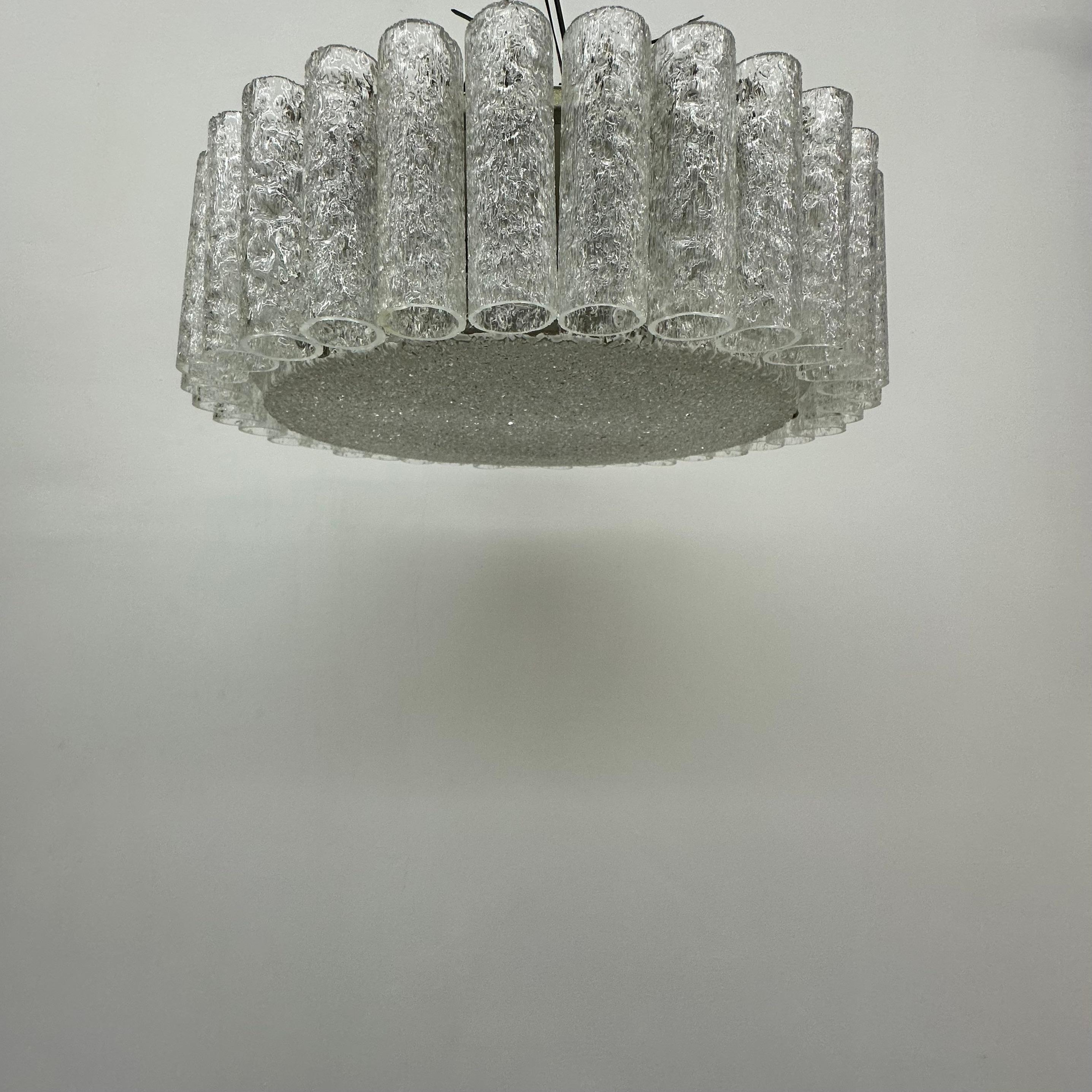 Glasröhren-Kronleuchter Einbaubeleuchtung von Doria Leuchten, 1960er Jahre im Angebot 13