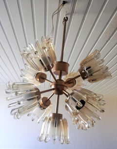 Glass Tulip Sputnik Chandelier by Doria, 1960s