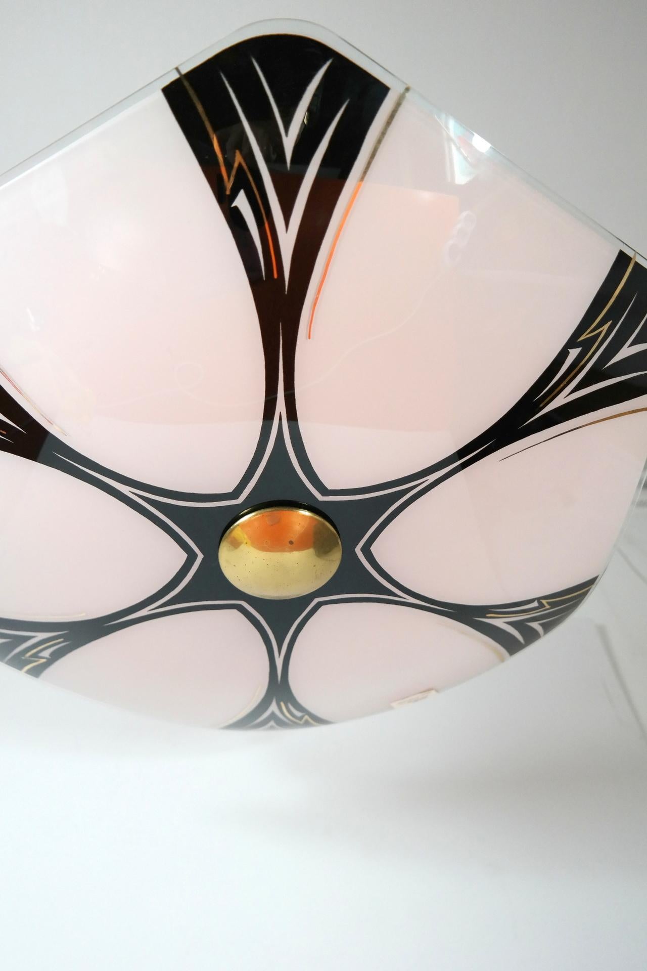 Mid-20th Century Mid-Century Glass Umbrella Pendant Light / Chandelier, 1960s For Sale
