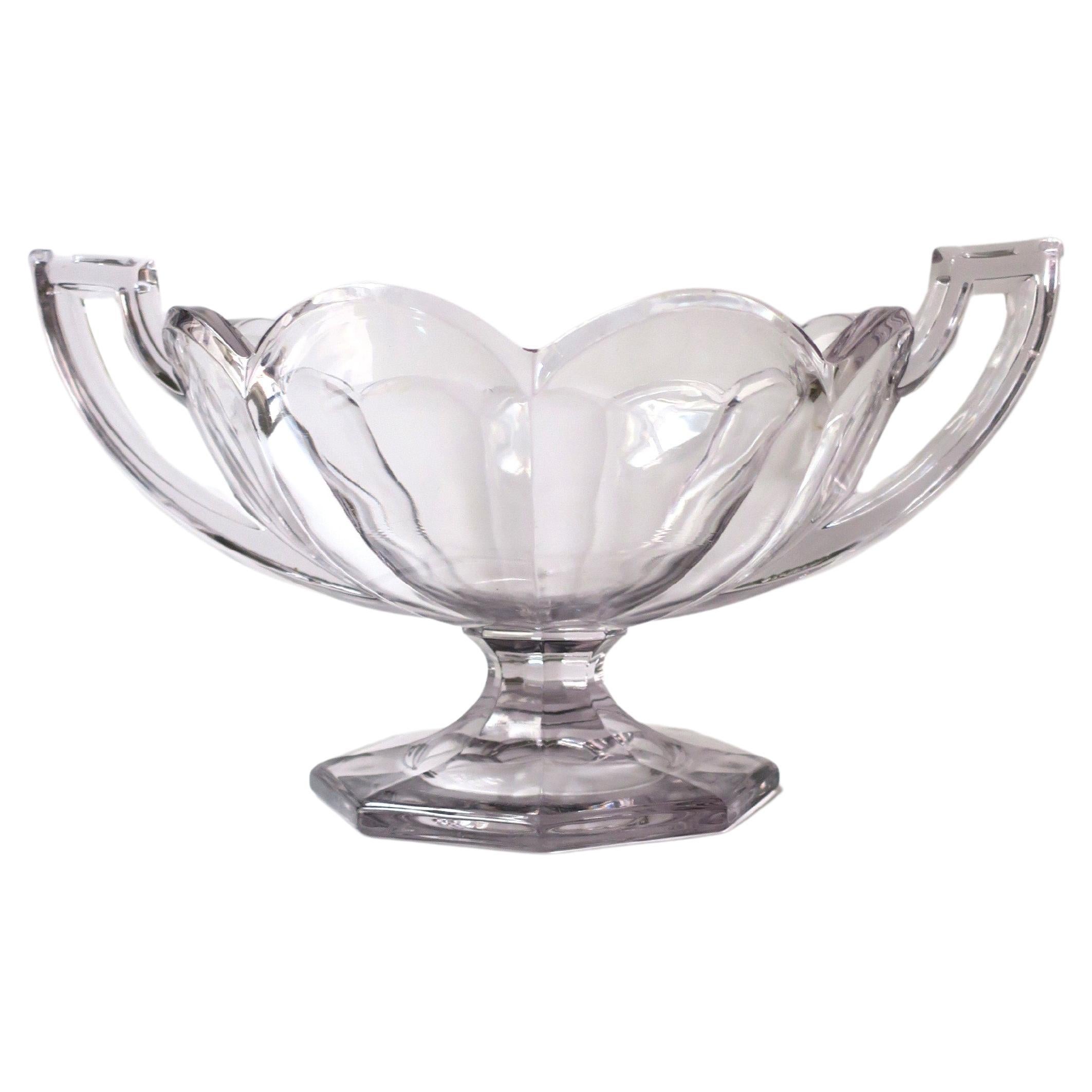 Glass Urn with Scalloped Edge For Sale